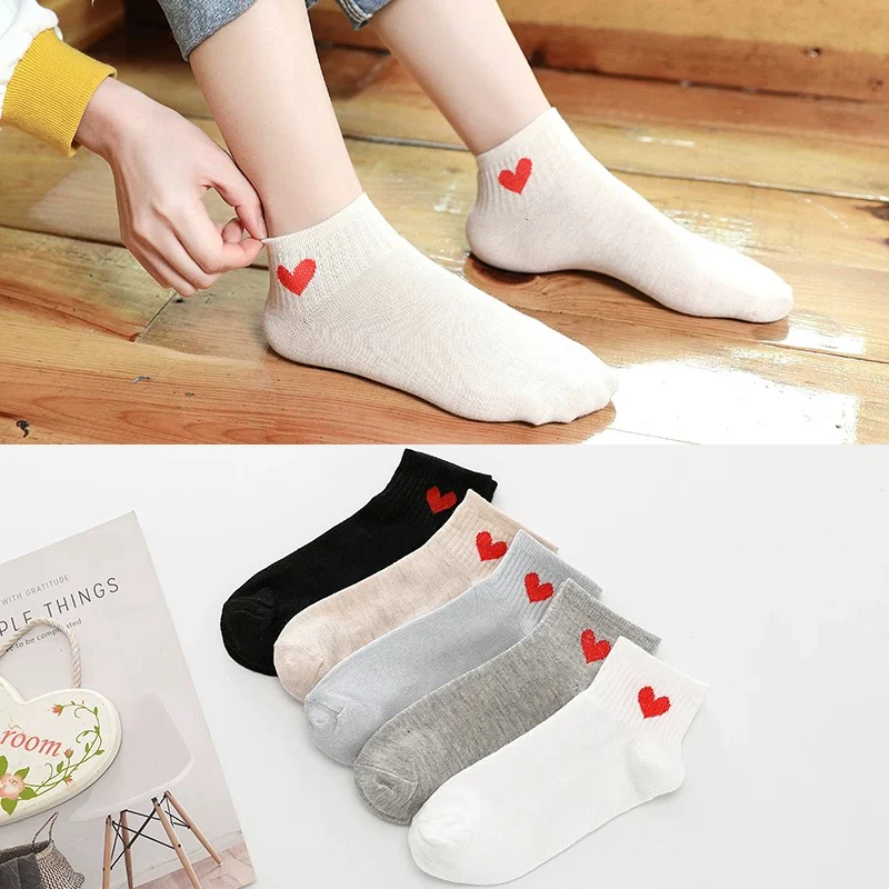 Spring and summer thin ins trendy all-match cute cartoon sports sweat-absorbent boat socks college ladies student short socks female - EHAORUI