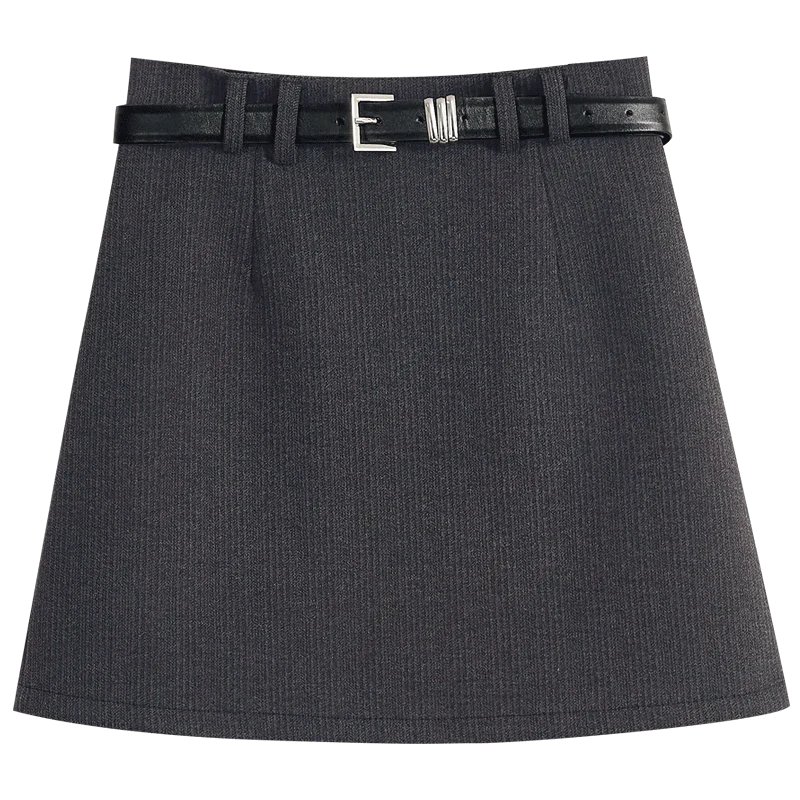 Woolen a-line skirt women's 2022 autumn and winter new high waist bag hip skirt straight tube cover span anti-lost woolen skirt - EHAORUI