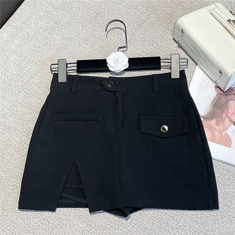 2022 summer new American hot girl Western style all-match design sense slim and thin irregular high waist hakama women 1629 - EHAORUI