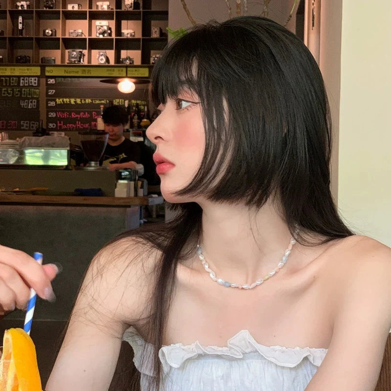 Truth Shop NANA/Korean ins style colorful baroque pearl beads retro choker clavicle necklace women's - EHAORUI