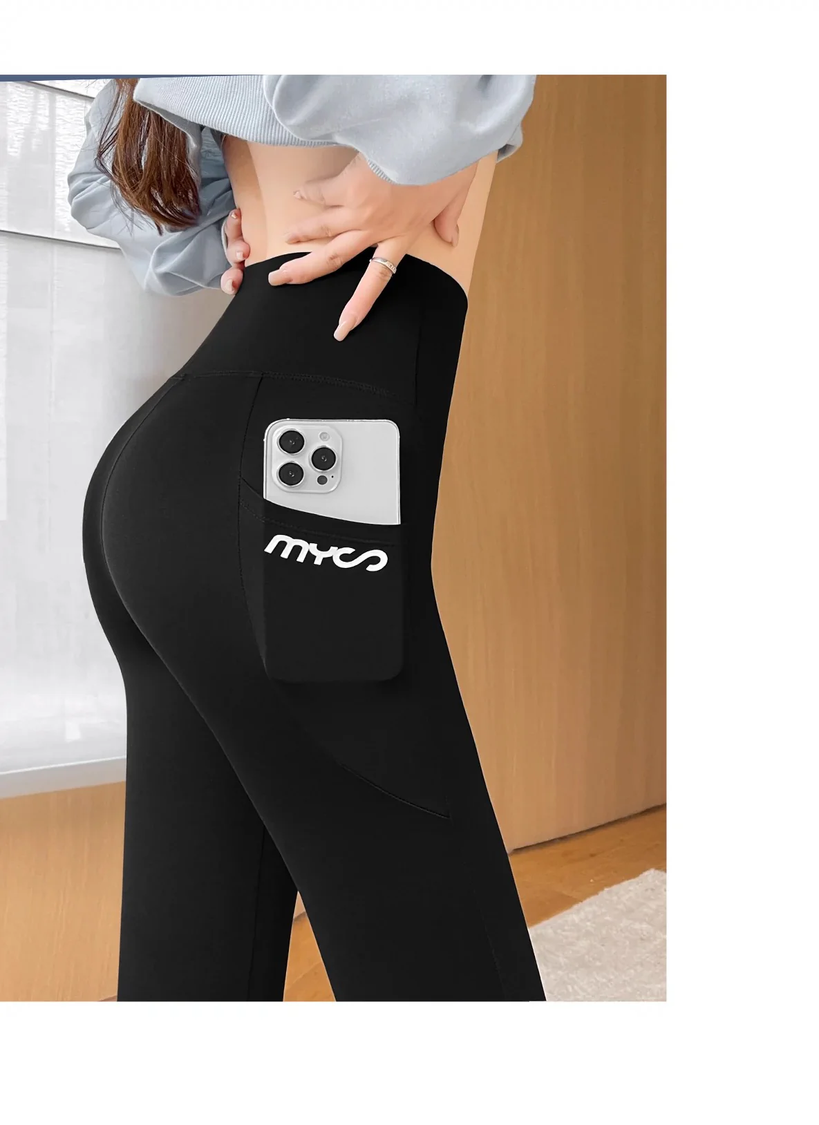 Shark pants with pockets for women to wear as outerwear in summer, thin high waist, hip-lifting and tummy-tightening yoga Barbie spring and autumn cycling leggings - EHAORUI