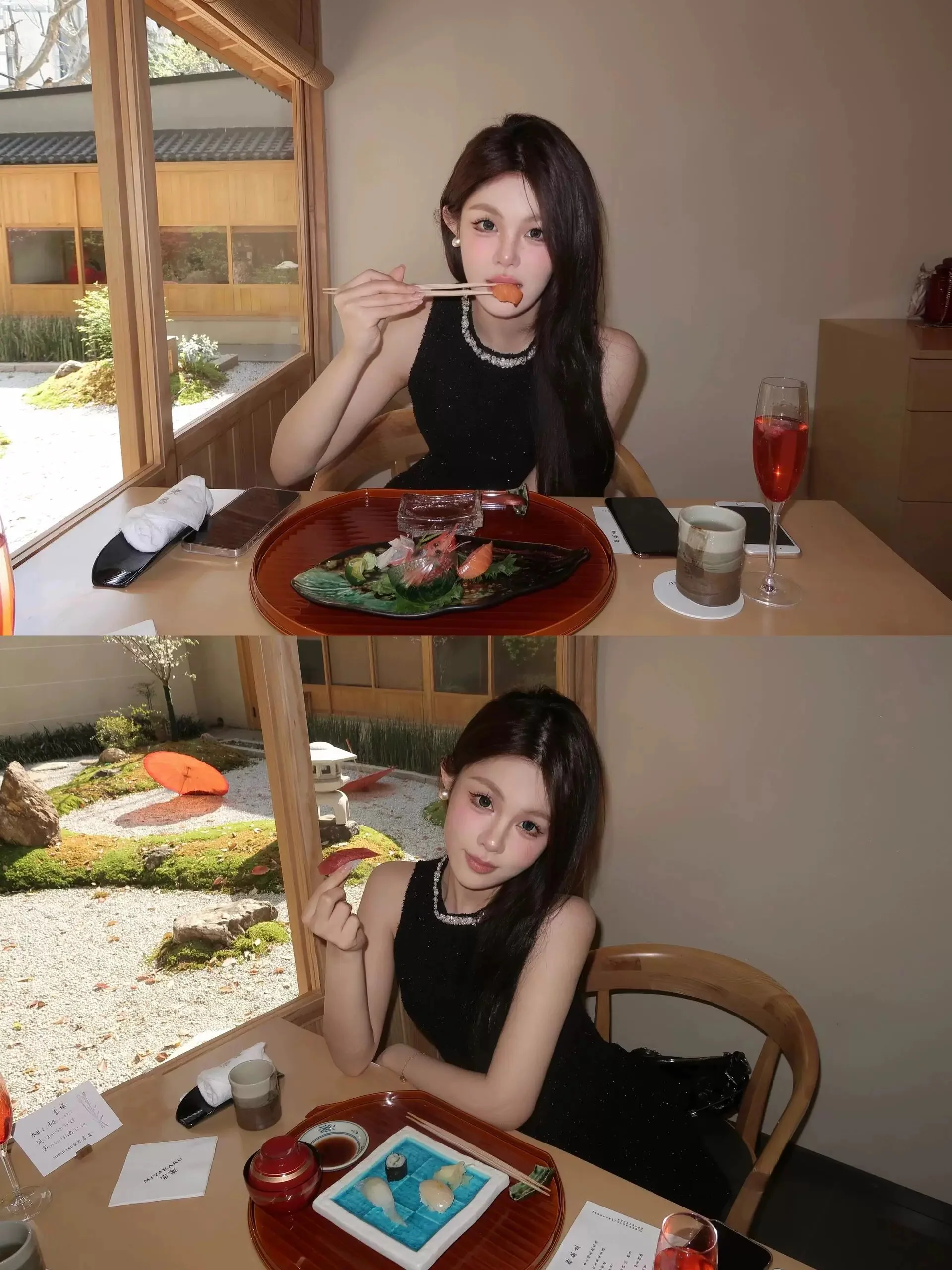 Beautiful hot girl waist dress women's autumn French temperament high-end little black dress birthday dress short skirt - EHAORUI