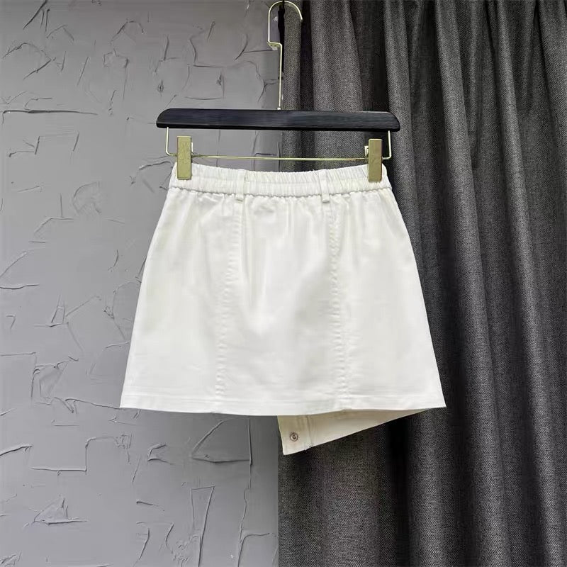White Fashion Short Skirt Skirt Women's Autumn 2022 New Design Slim A-line Denim Skirt Trend q121 - EHAORUI