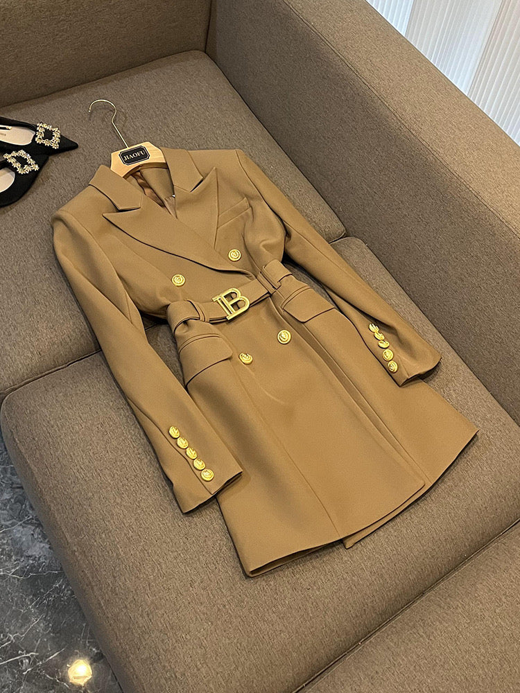Design sense niche waist skirt small mid-length ladies suit dress female high-end temperament - EHAORUI