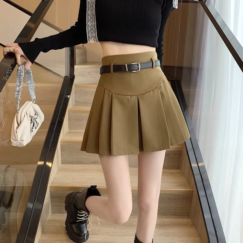 A-line skirt female winter pleated small all-match temperament popular this winter with sweater short skirt tide - EHAORUI