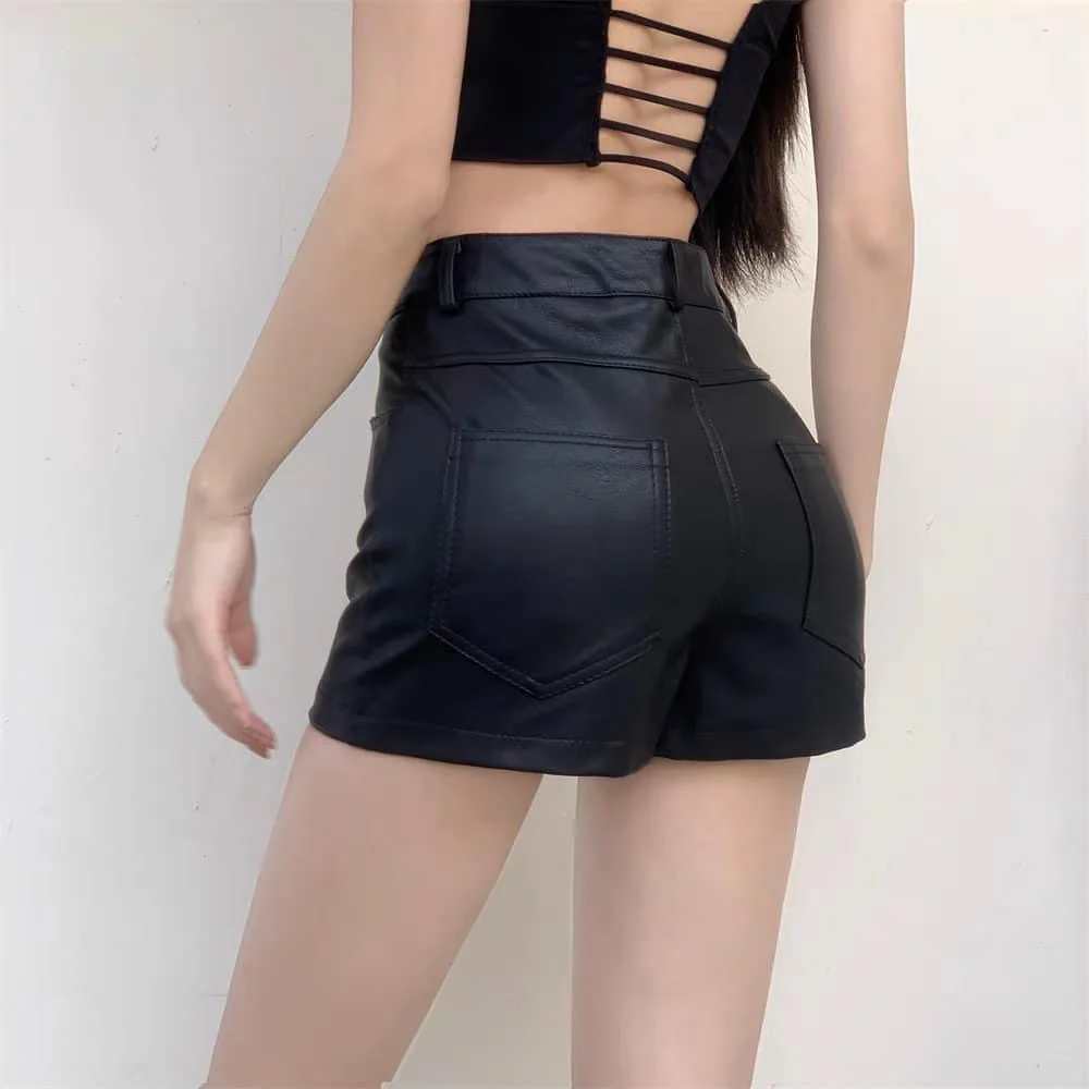 Black bag hip small leather skirt skirt women autumn and winter 2022 new hakama sexy little black skirt high waist a-line skirt - EHAORUI