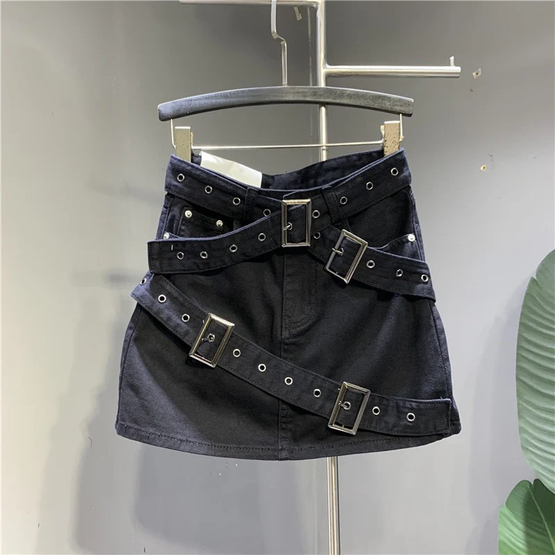 Bản sao của Internet celebrity trend fashion street dragon fruit color denim skirt 22 autumn personality three-dimensional pocket tooling skirt bag hip skirt - EHAORUI