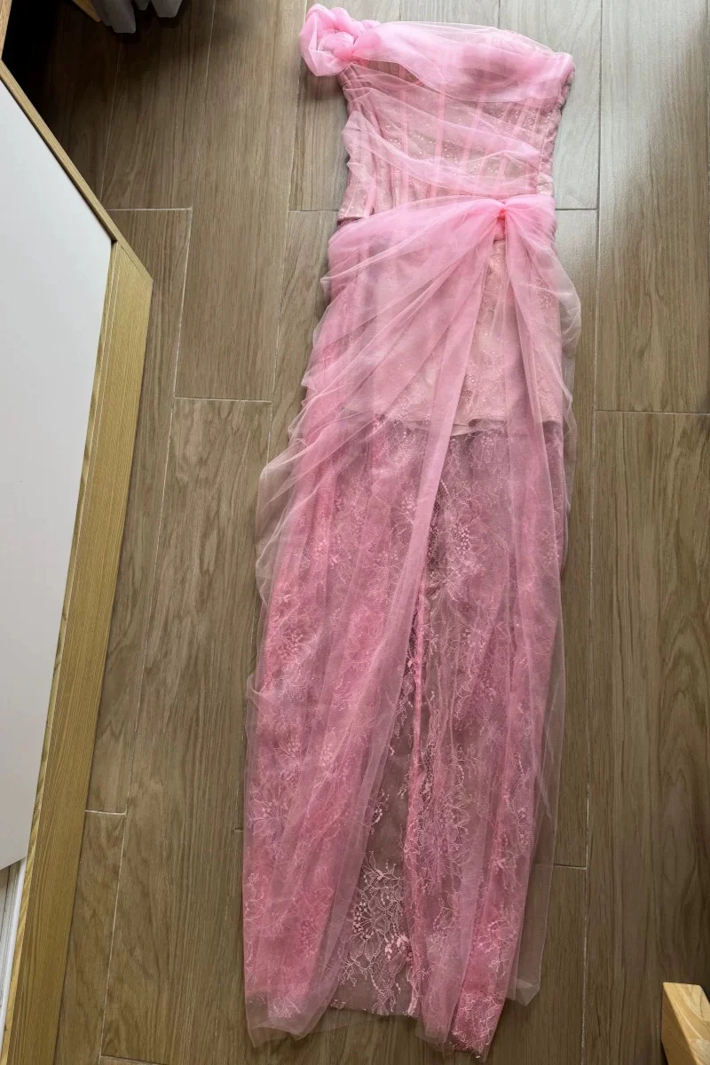 Vietnam's niche light gauze tube top suspender dress, high-end dress, salt style, light and mature style mesh skirt, seaside D6655 - EHAORUI