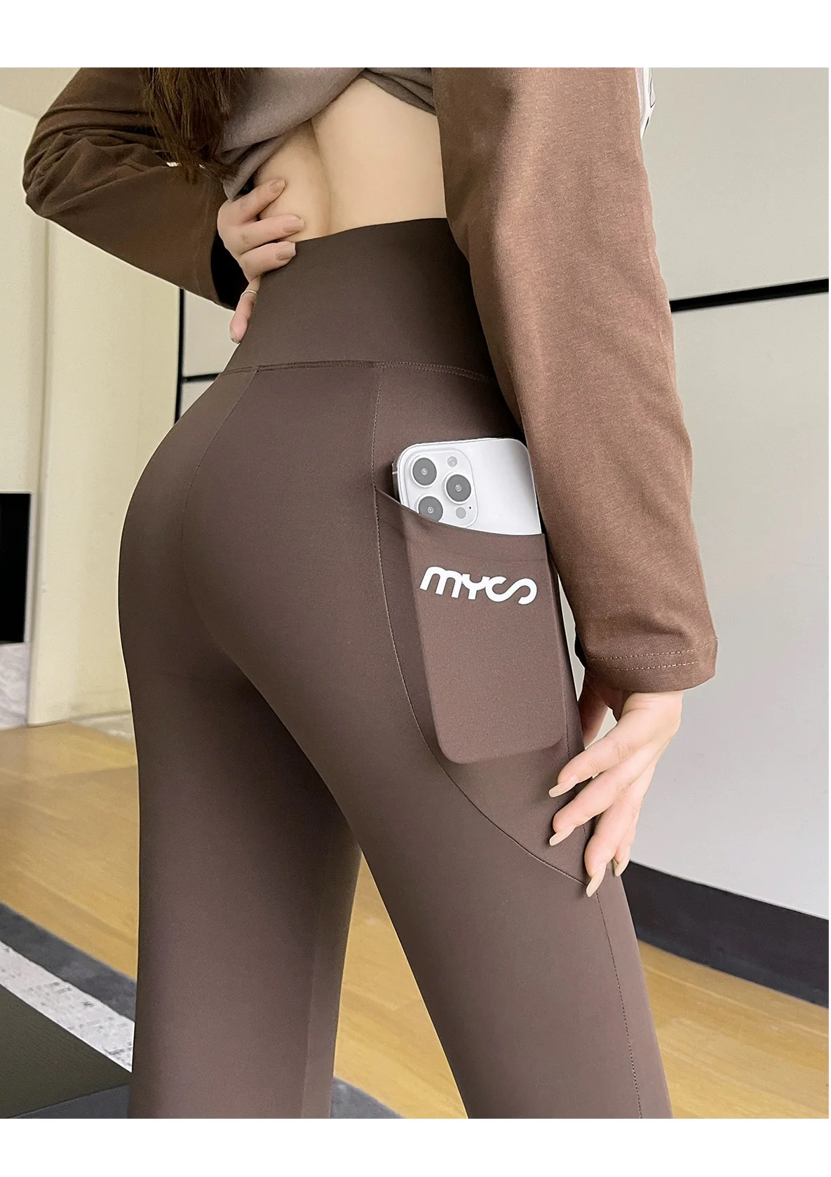 Shark pants with pockets for women to wear as outerwear in summer, thin high waist, hip-lifting and tummy-tightening yoga Barbie spring and autumn cycling leggings - EHAORUI