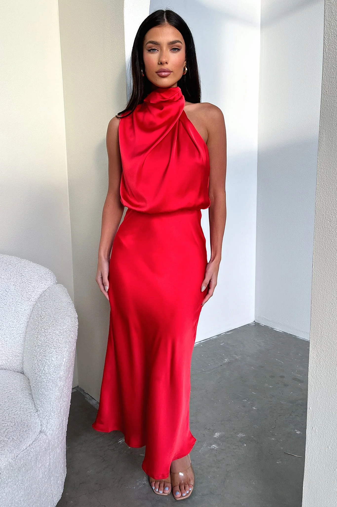 Santorini Maxi Dress - Red - EHAORUI