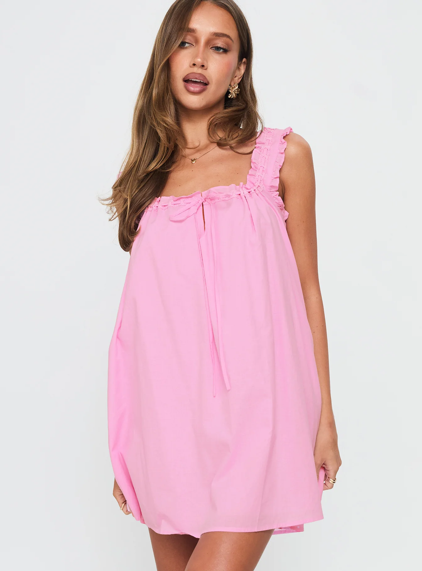 Swing Mini Dress Pink - EHAORUI