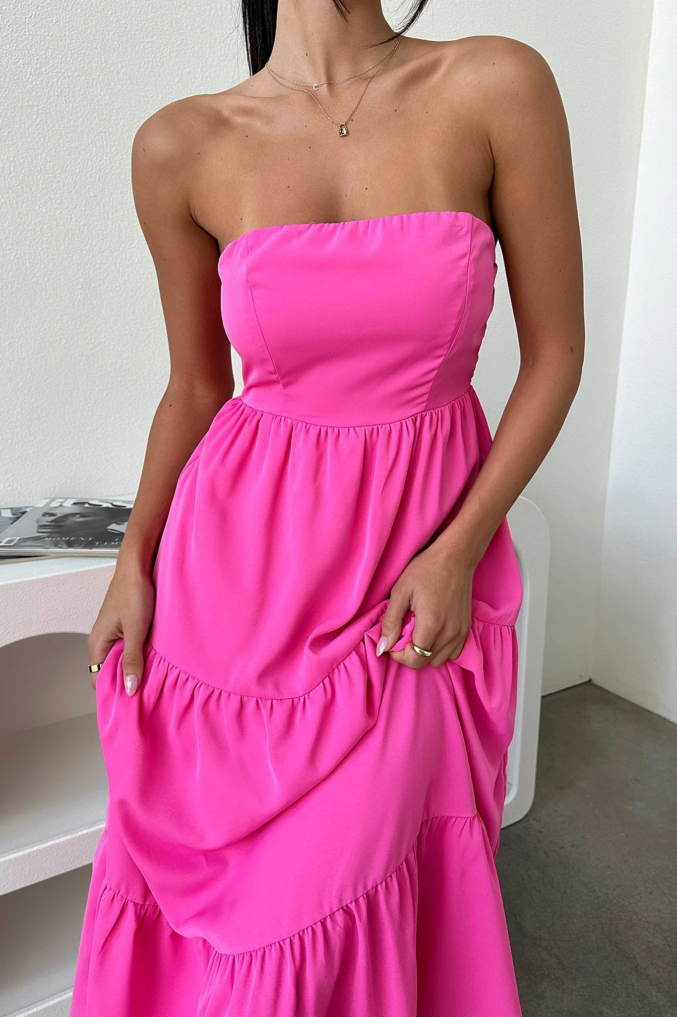 Hailey Maxi Dress - Pink - EHAORUI