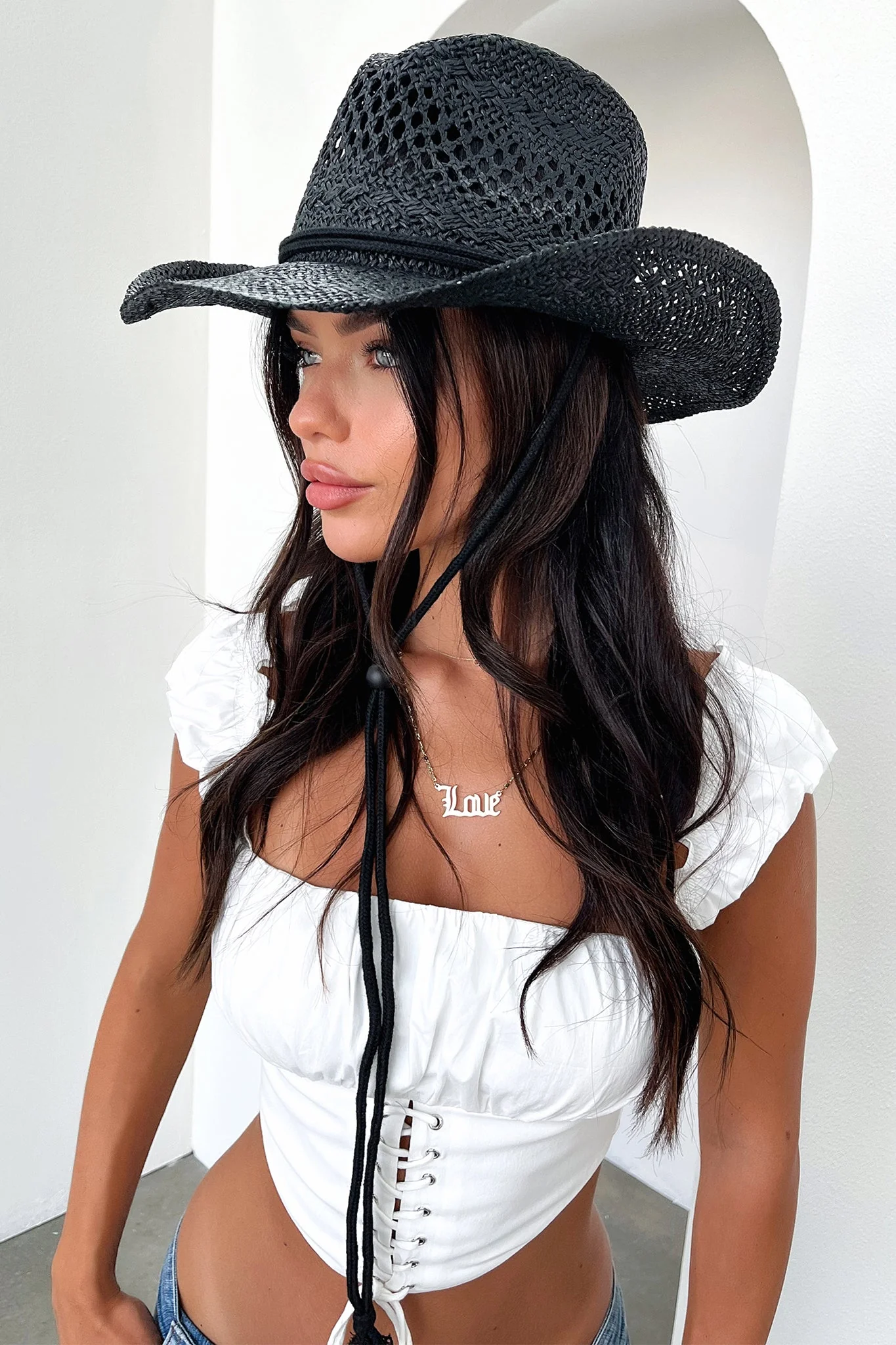 Ricky Cowboy Hat - Black - EHAORUI