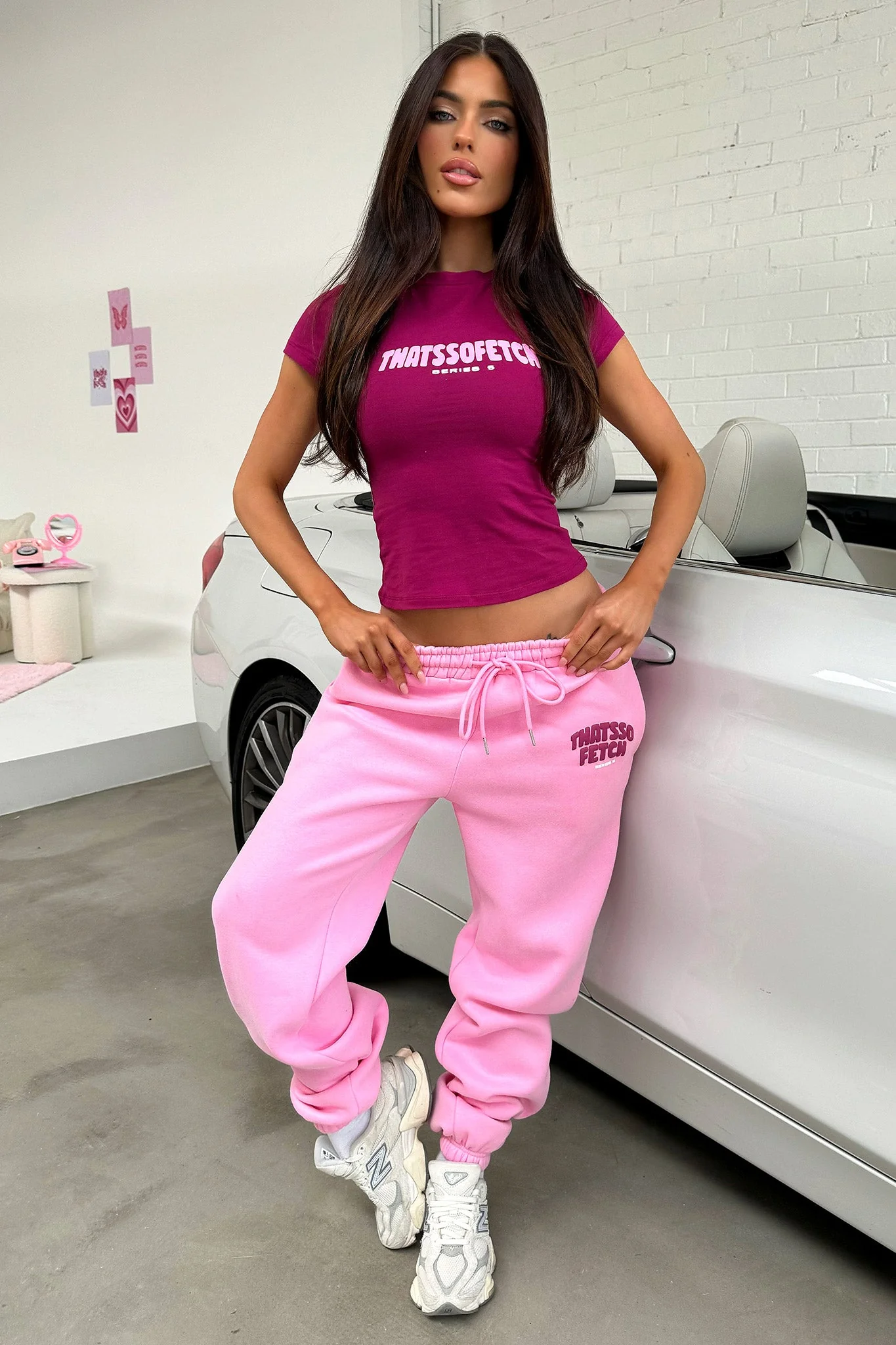 Series 5 Sweatpants - Pink/Burgundy - EHAORUI