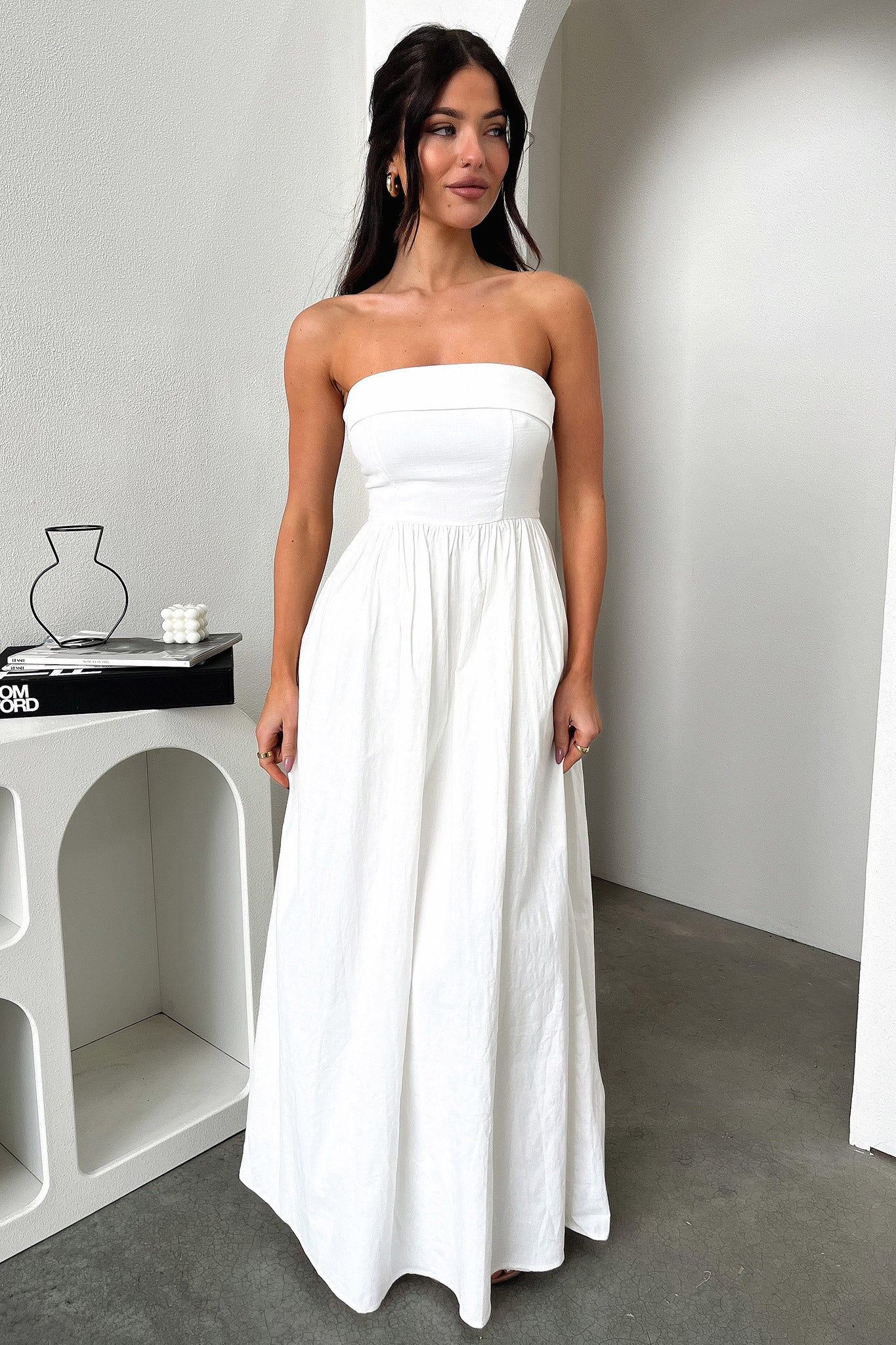 Cornell Maxi Dress - White - EHAORUI