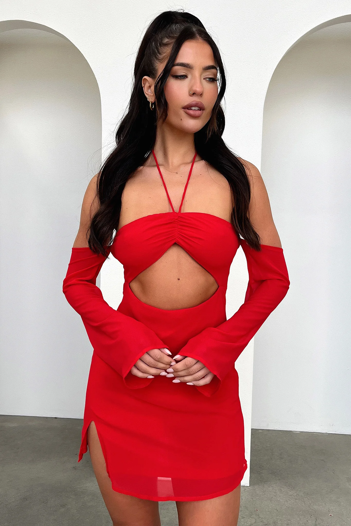 Alyria Dress - Red - EHAORUI