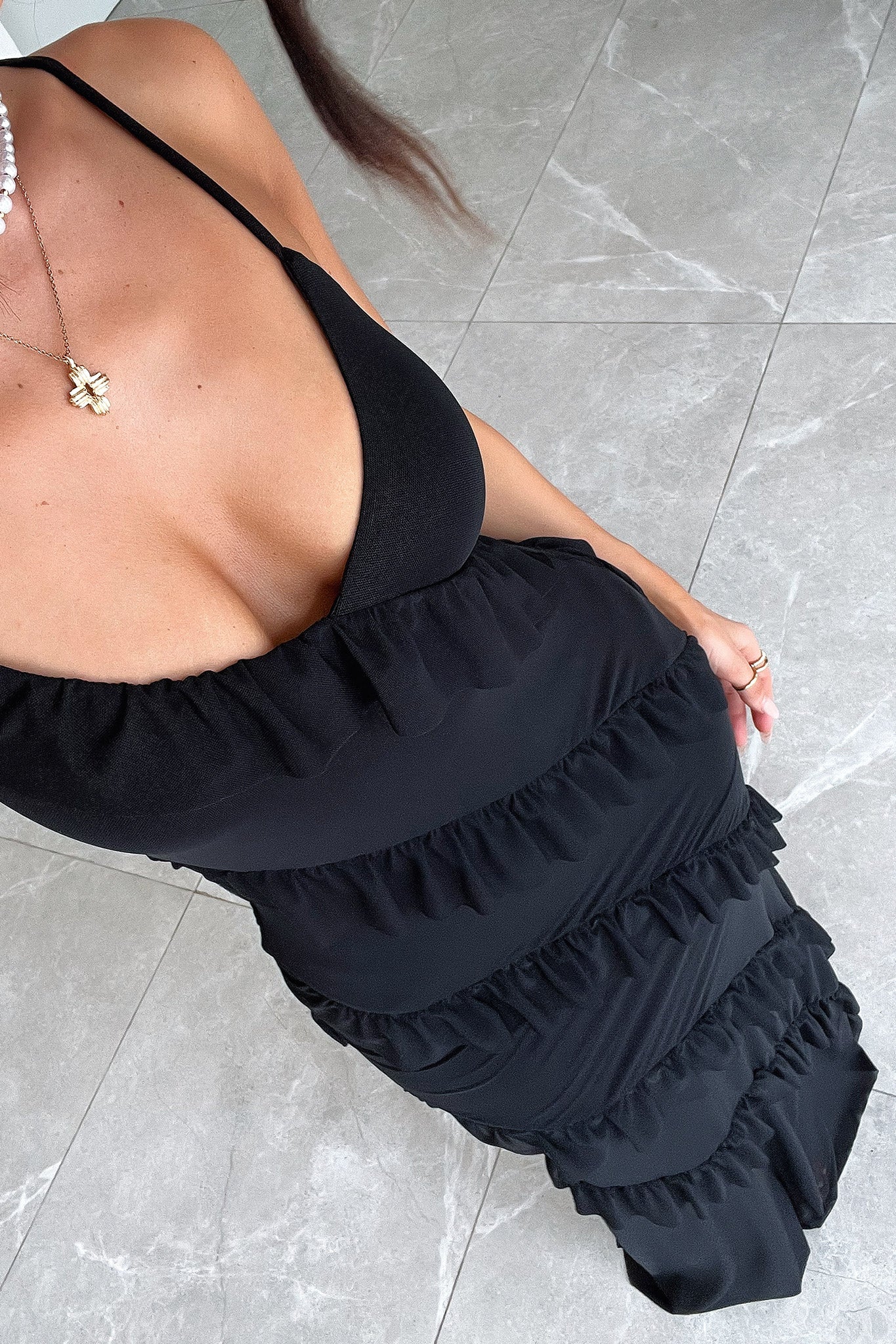 Pippa Maxi Dress - Black - EHAORUI