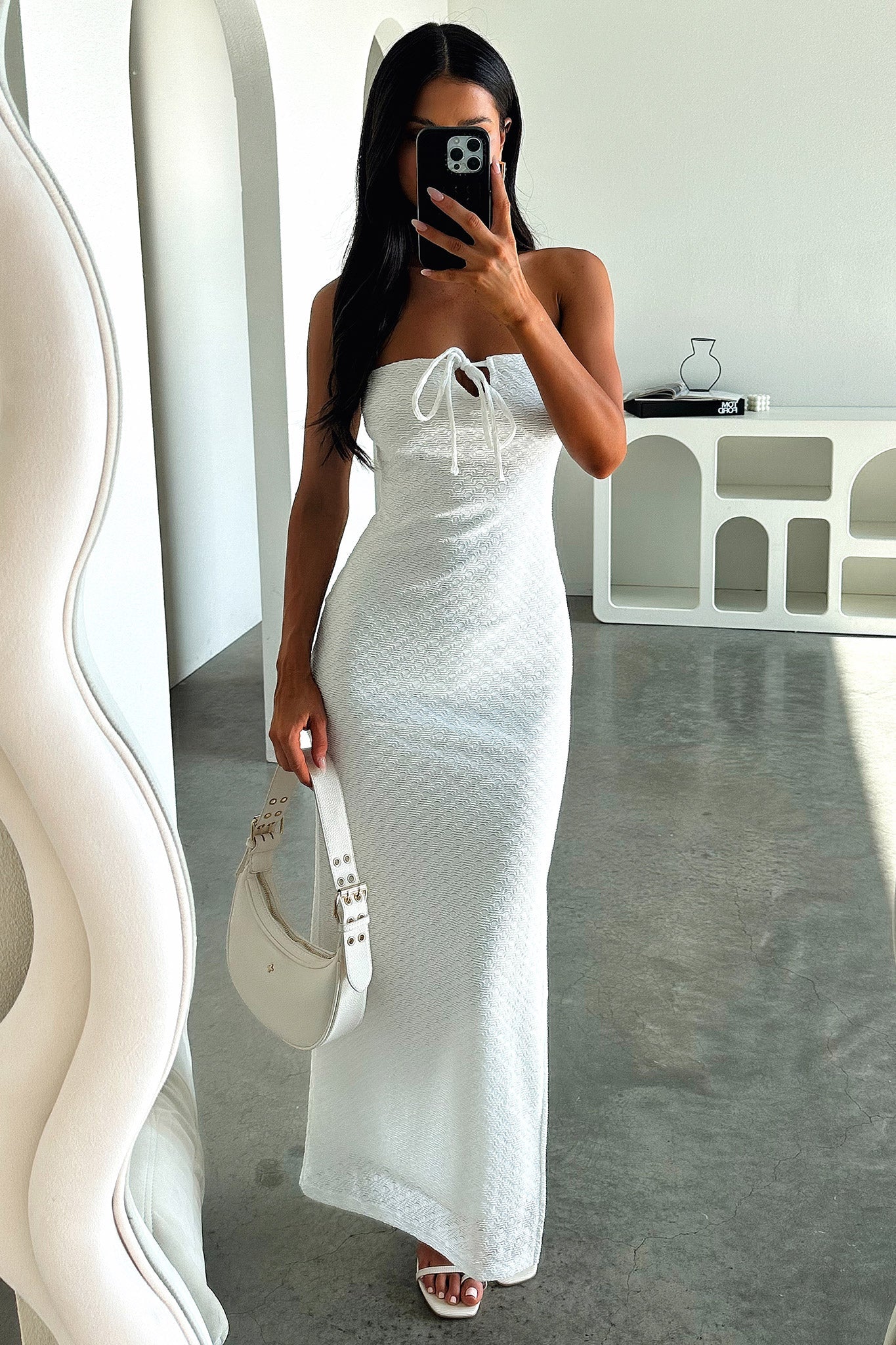 Tanvi Dress - White - EHAORUI