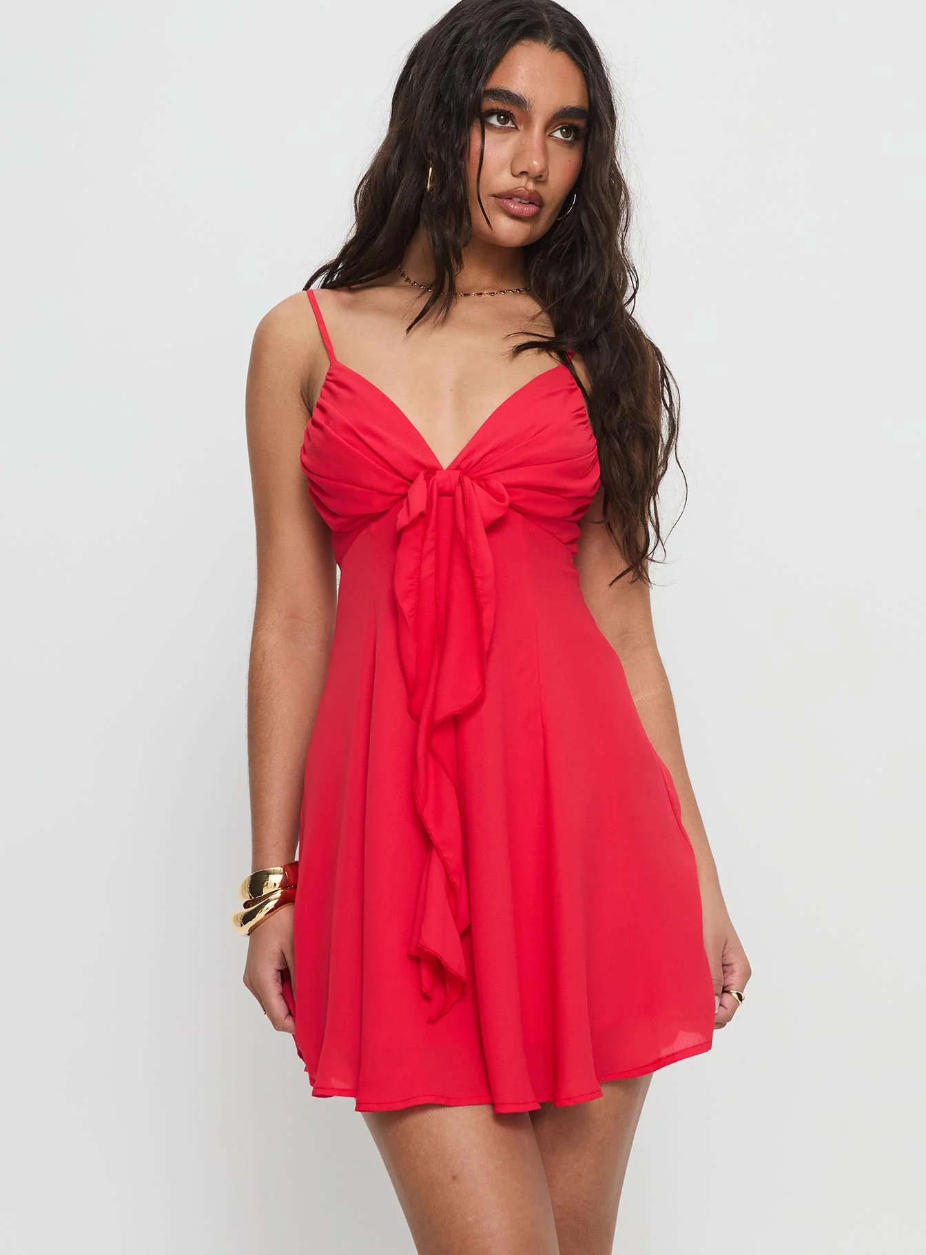 Moon Quartz Mini Dress Red - EHAORUI