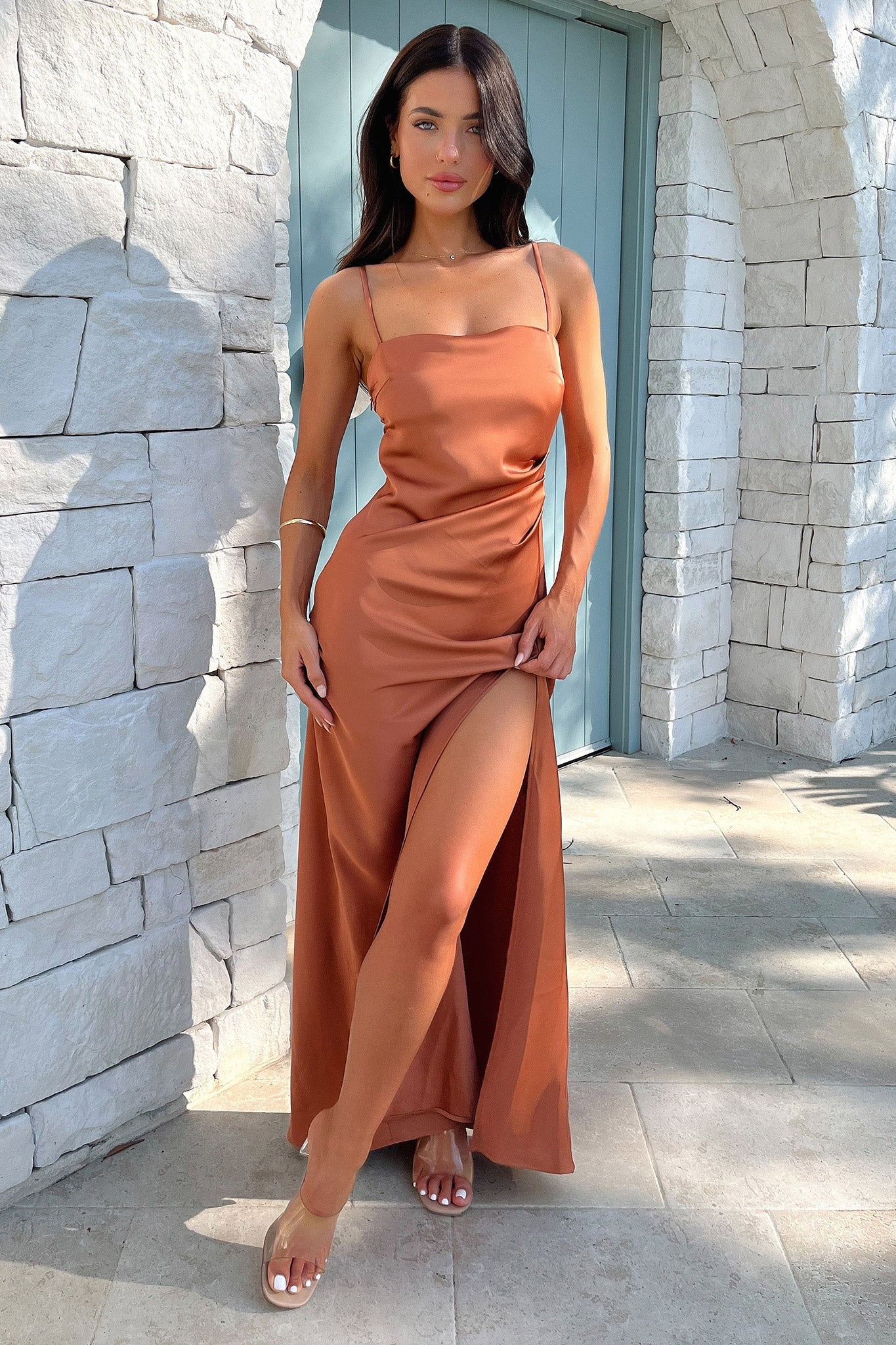 Manesh Maxi Dress - Copper - EHAORUI