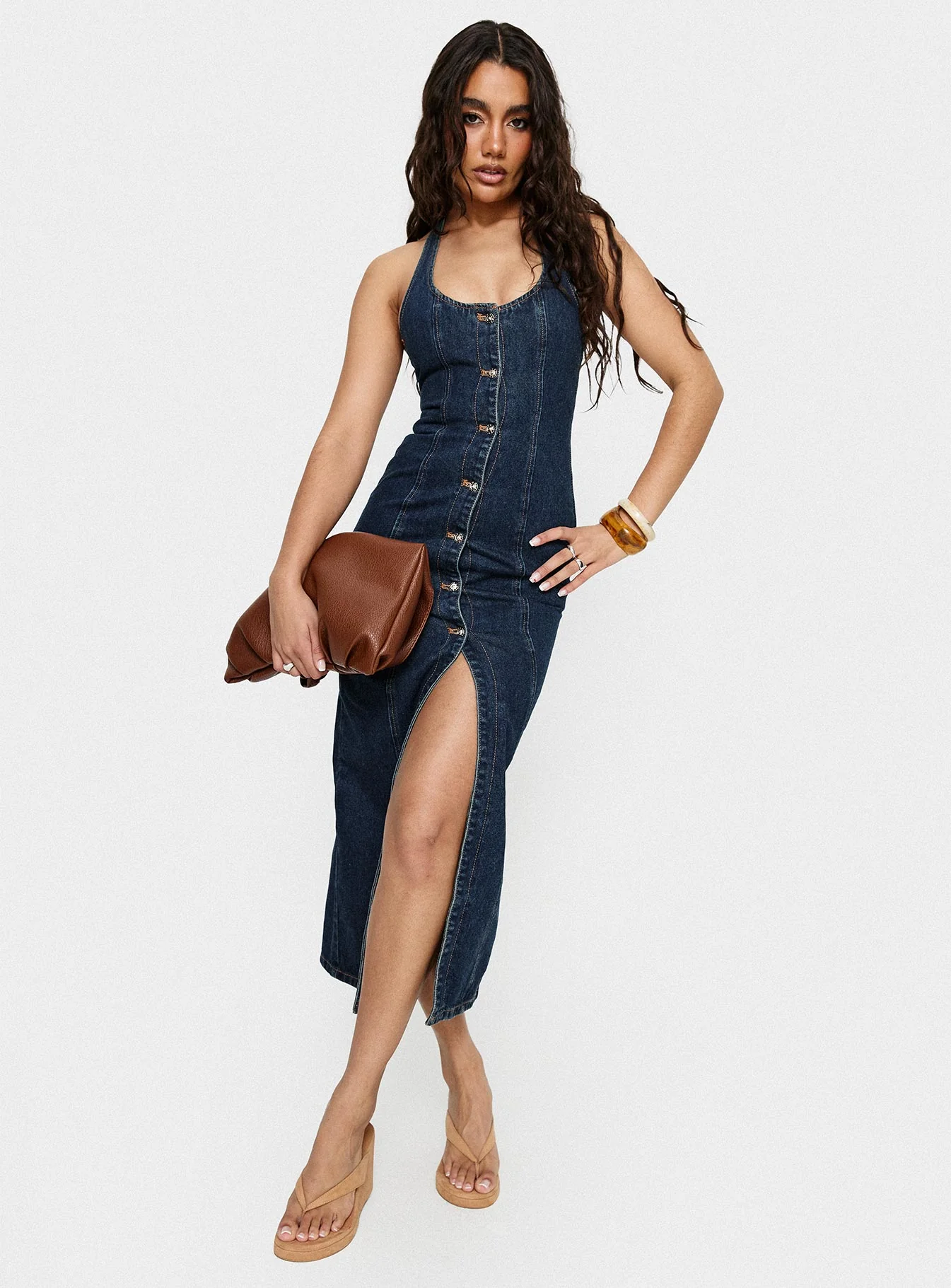 Kenny Maxi Dress Indigo - EHAORUI