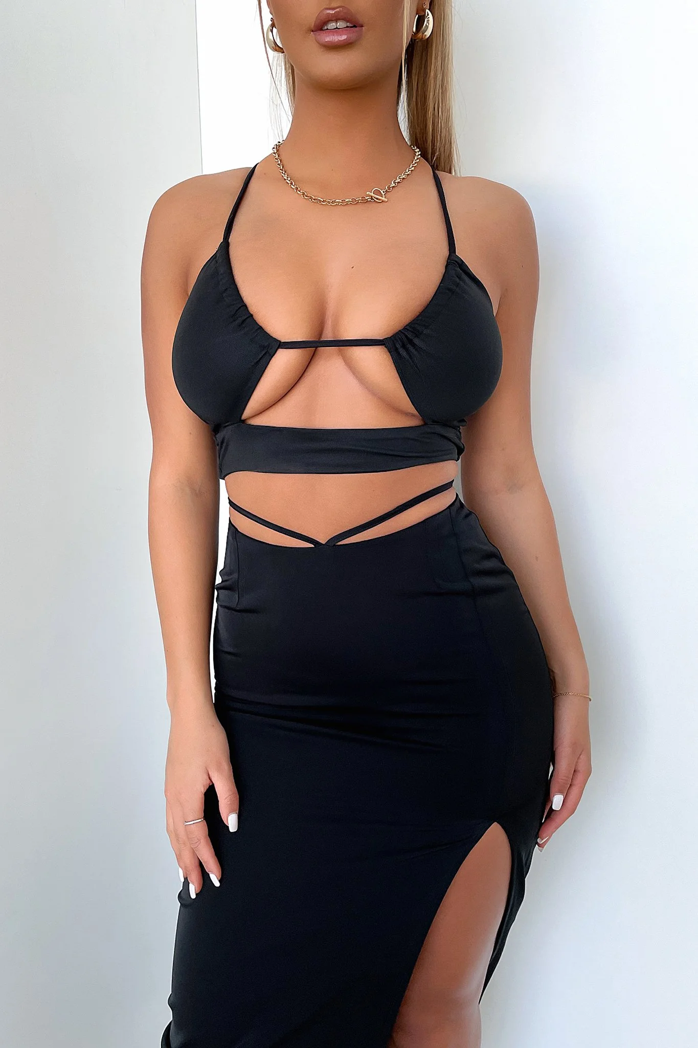 Risk Midi Skirt - Black - EHAORUI