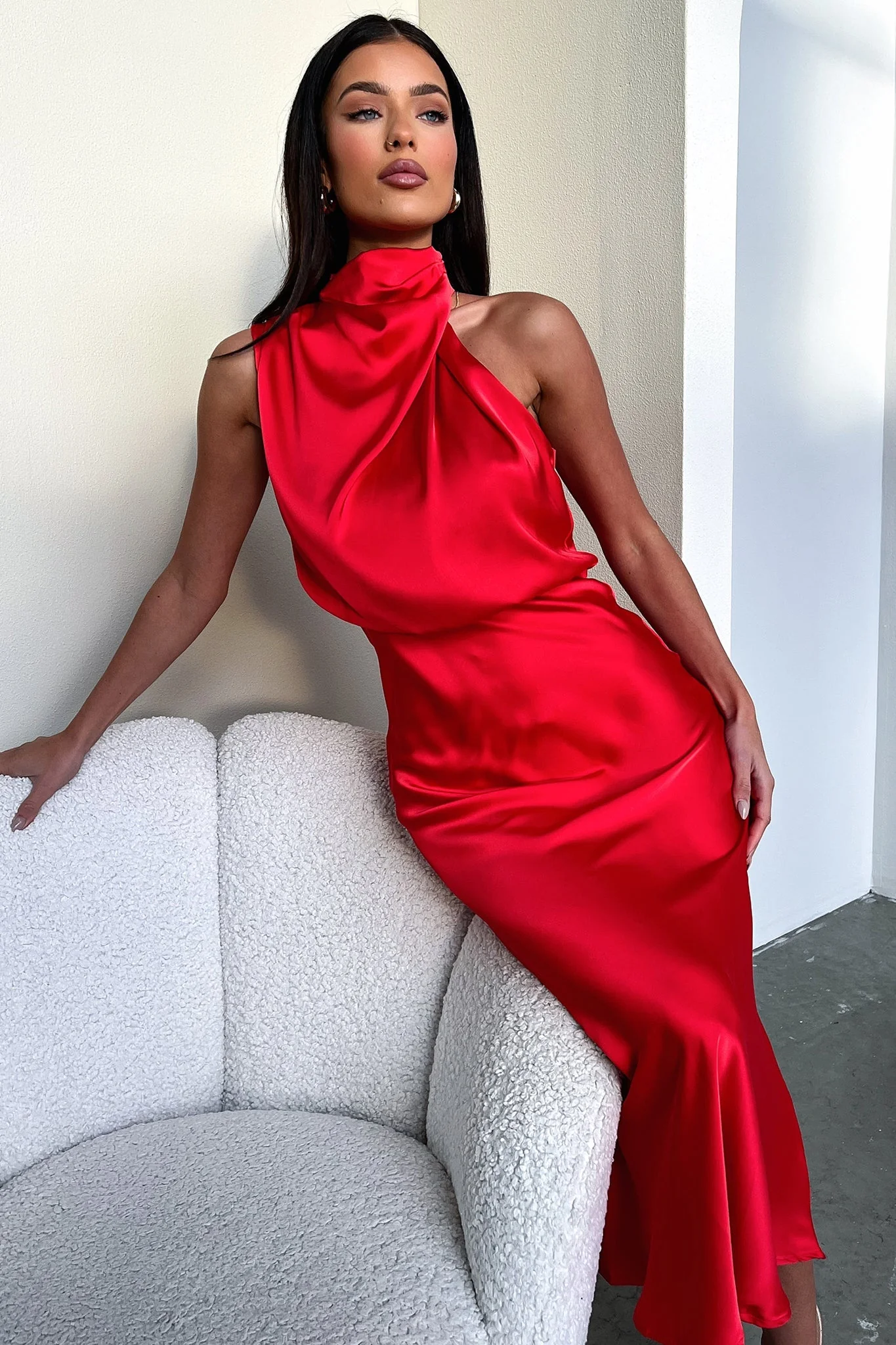 Santorini Maxi Dress - Red - EHAORUI