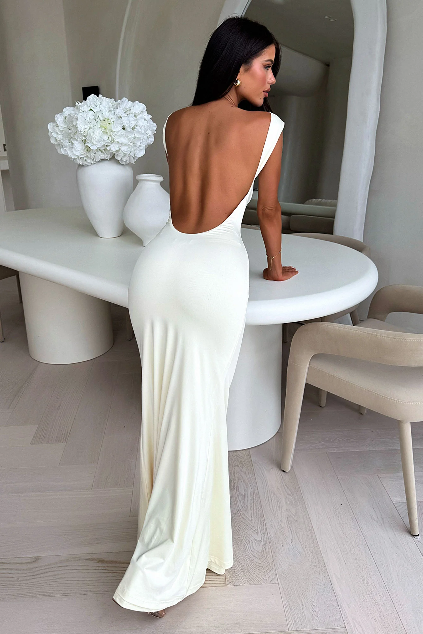 Elai Open Back Maxi Dress - Yellow - EHAORUI