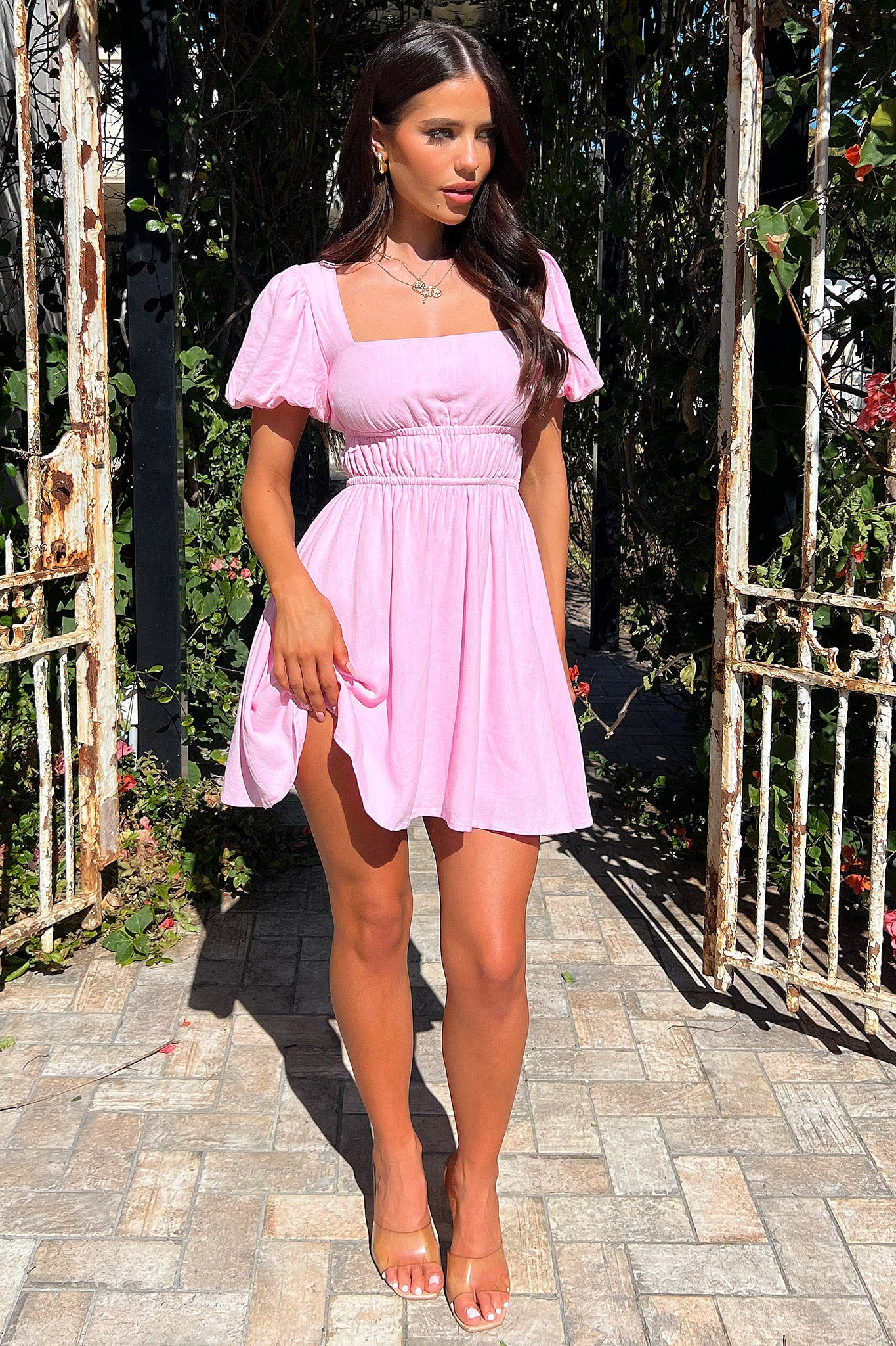 Whitney Dress - Pink - EHAORUI