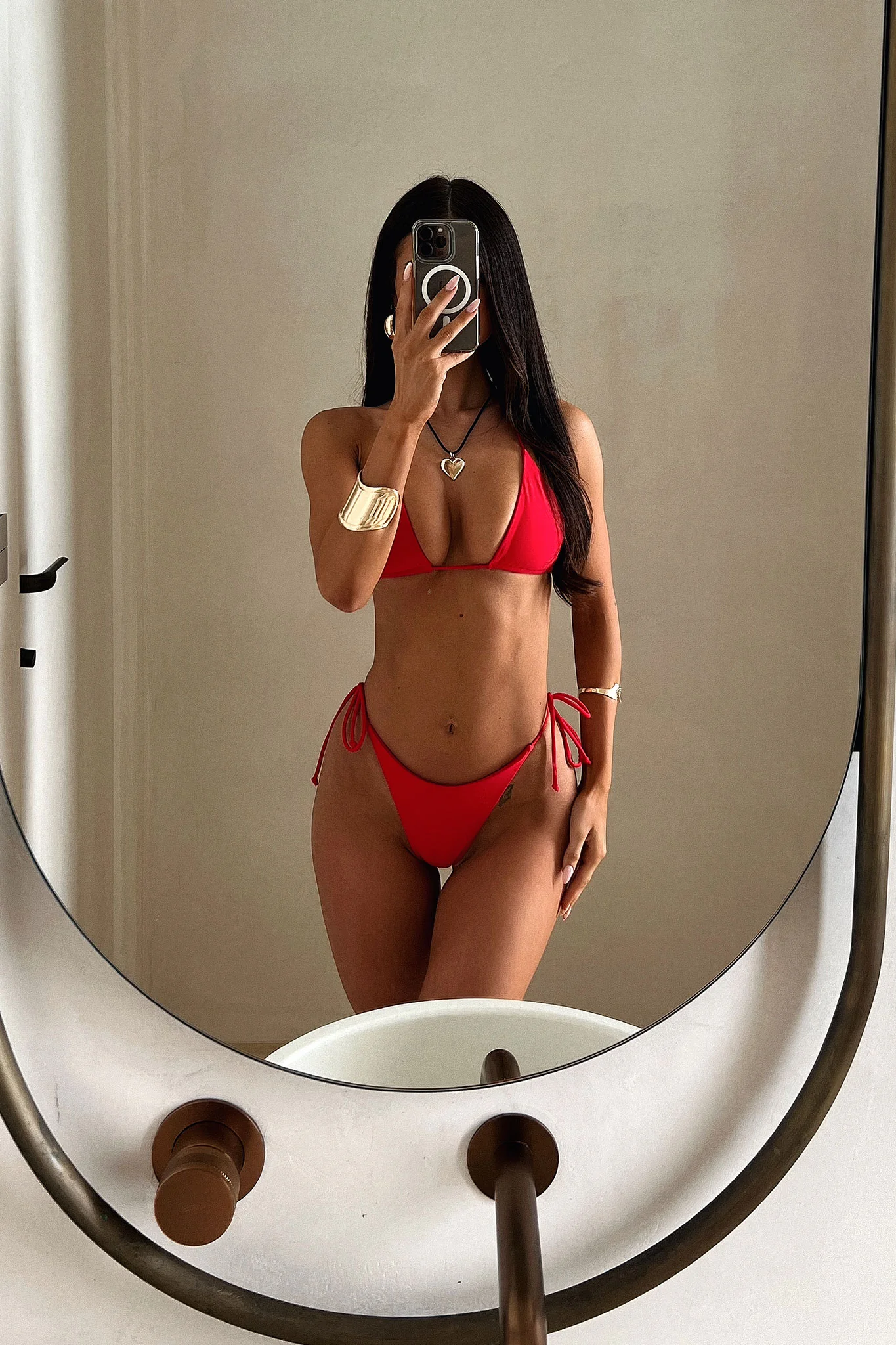 Lydia Bikini Bottoms - Red - EHAORUI