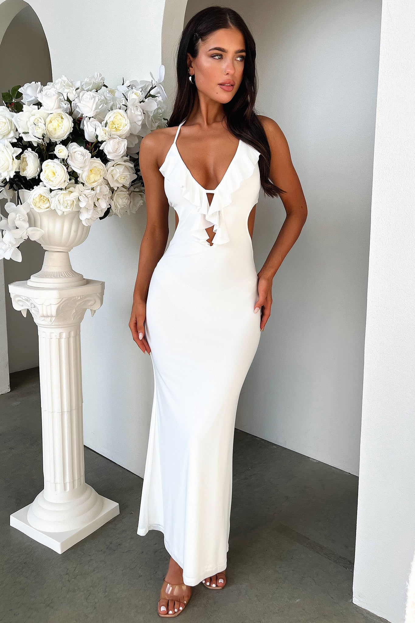 Zaric Maxi Dress - White - EHAORUI
