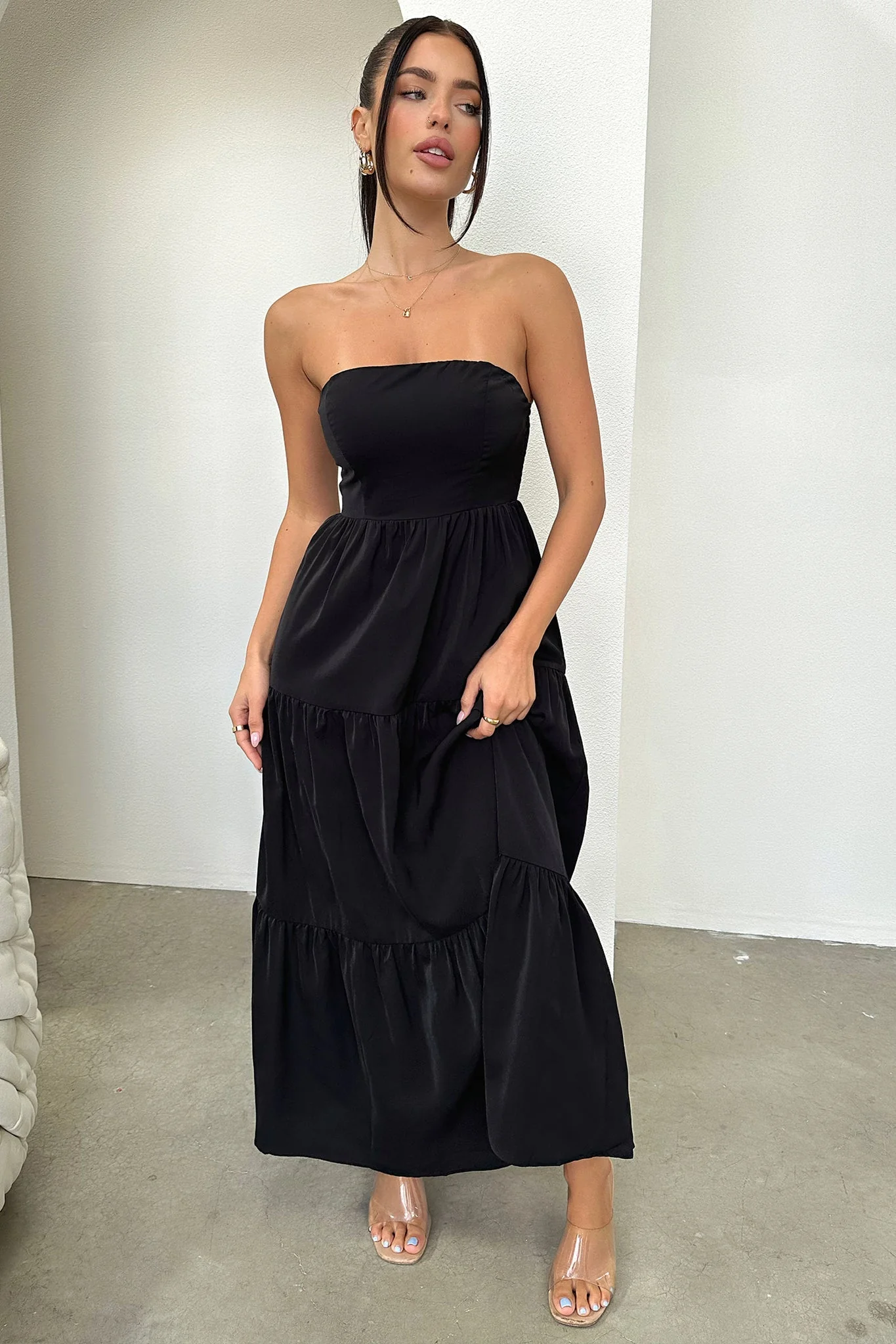 Hailey Maxi Dress - Black - EHAORUI