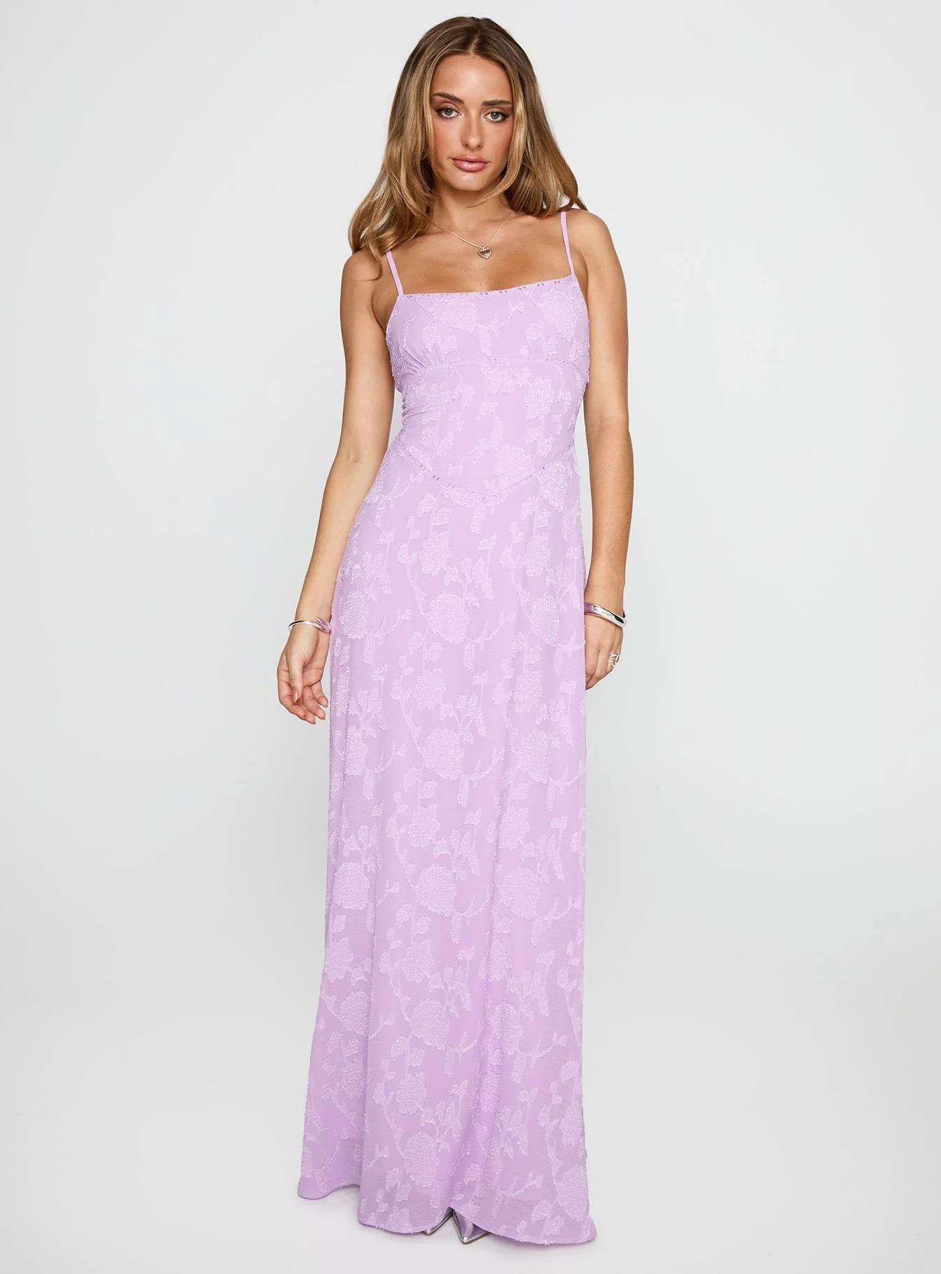 South Of France Maxi Dress Lilac - EHAORUI