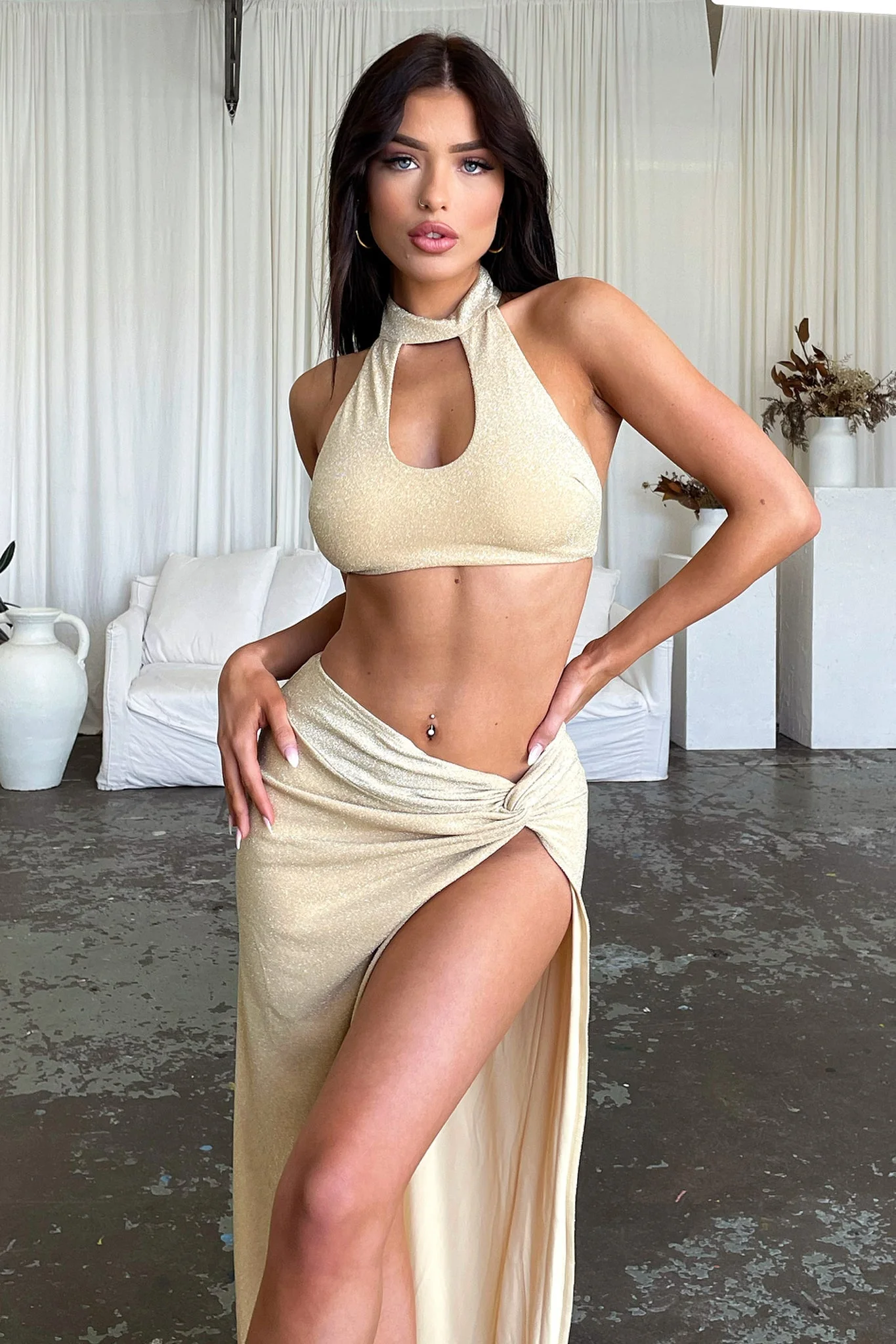 Winx Maxi Skirt - Gold - EHAORUI