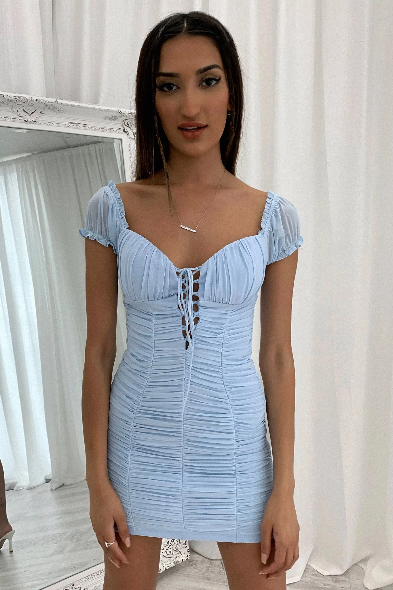 Meeta Dress - Light Blue - EHAORUI