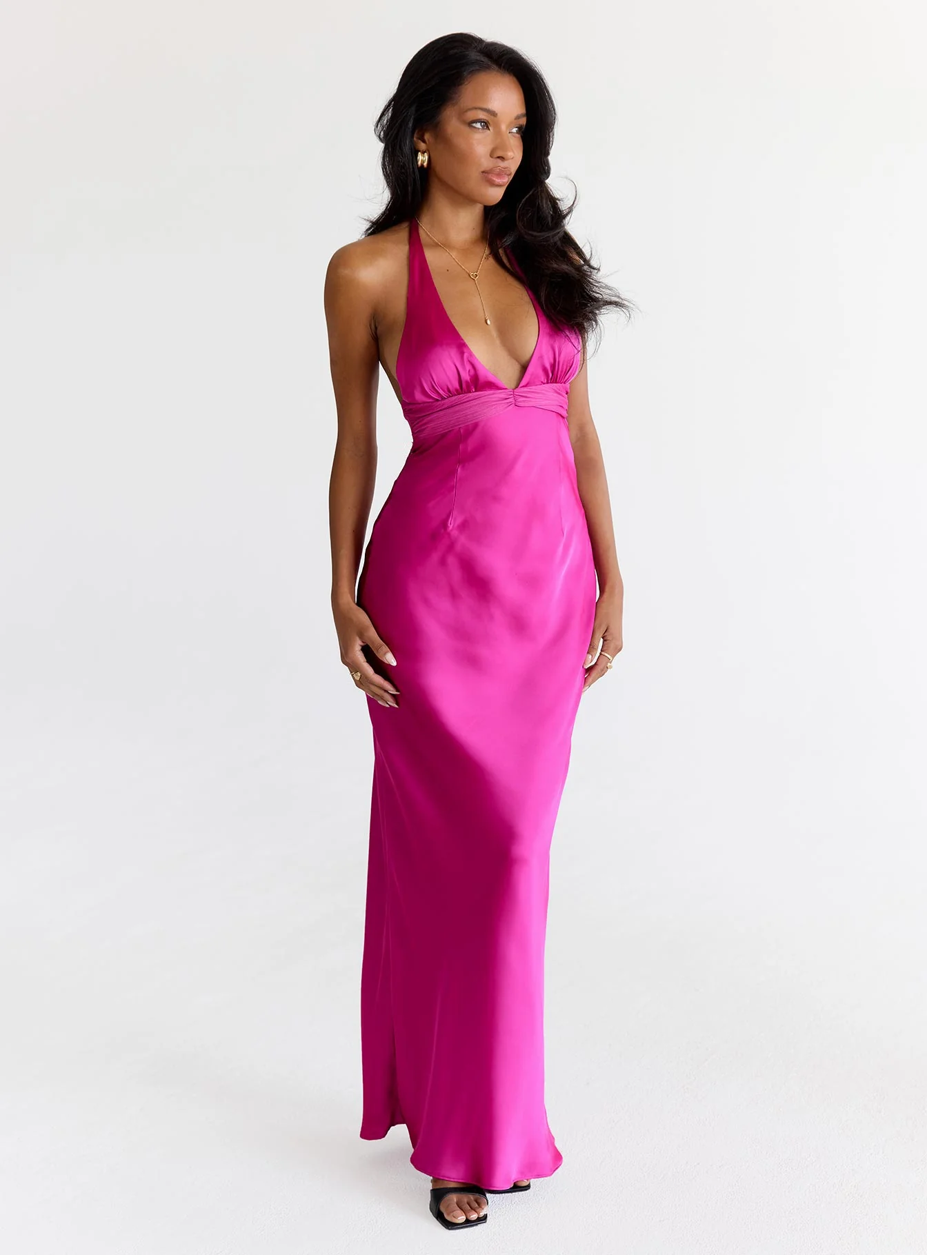 Odyssa Halter Maxi Dress Magenta - EHAORUI