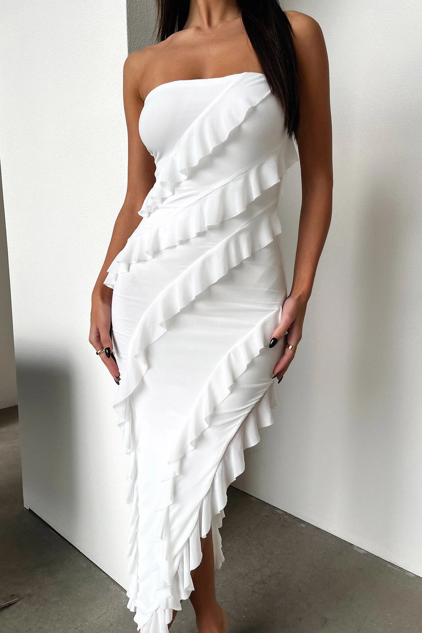 Amayla Maxi Dress - White - EHAORUI