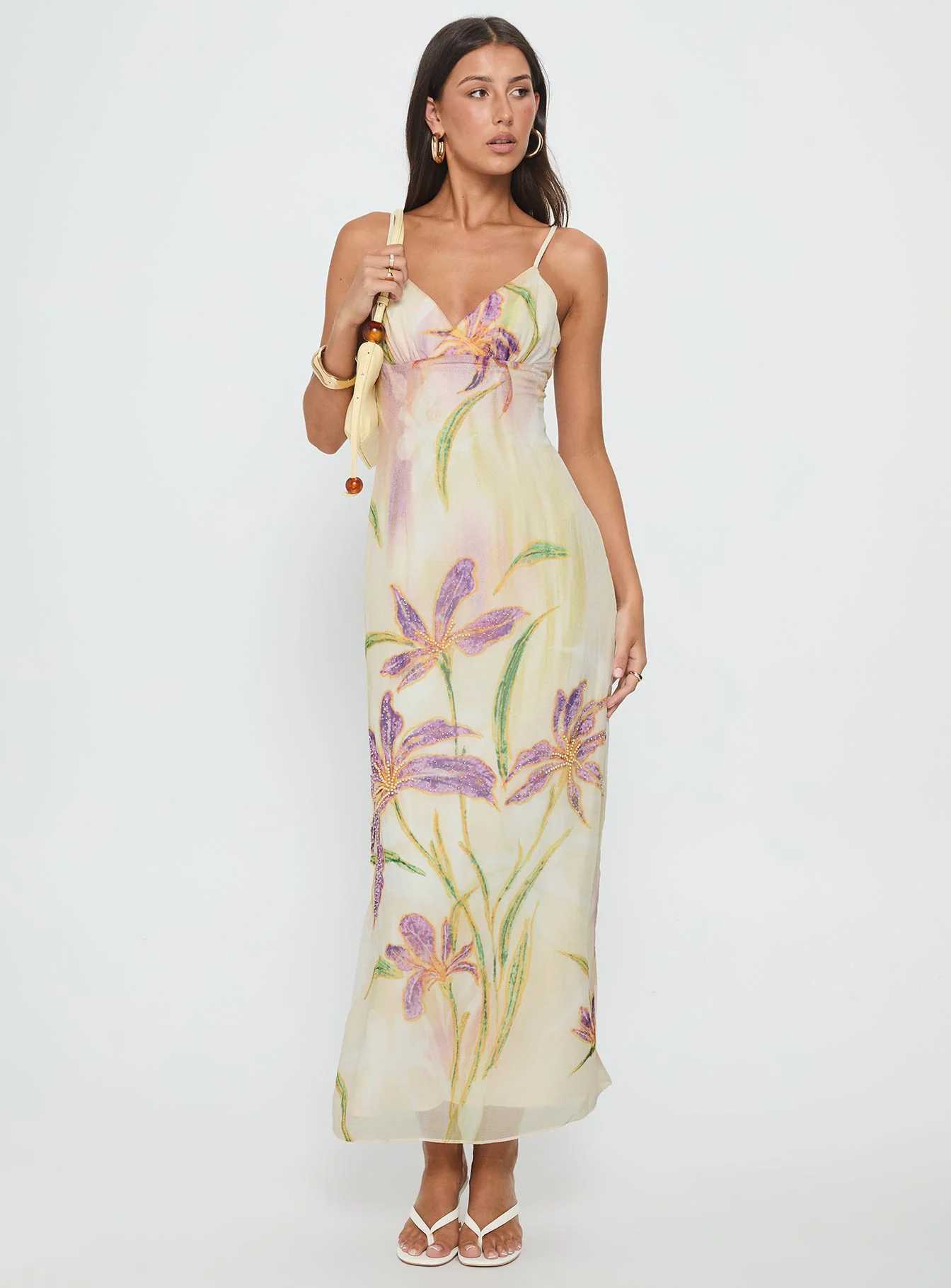 Isakaia Beaded Maxi Dress Floral / Multi - EHAORUI