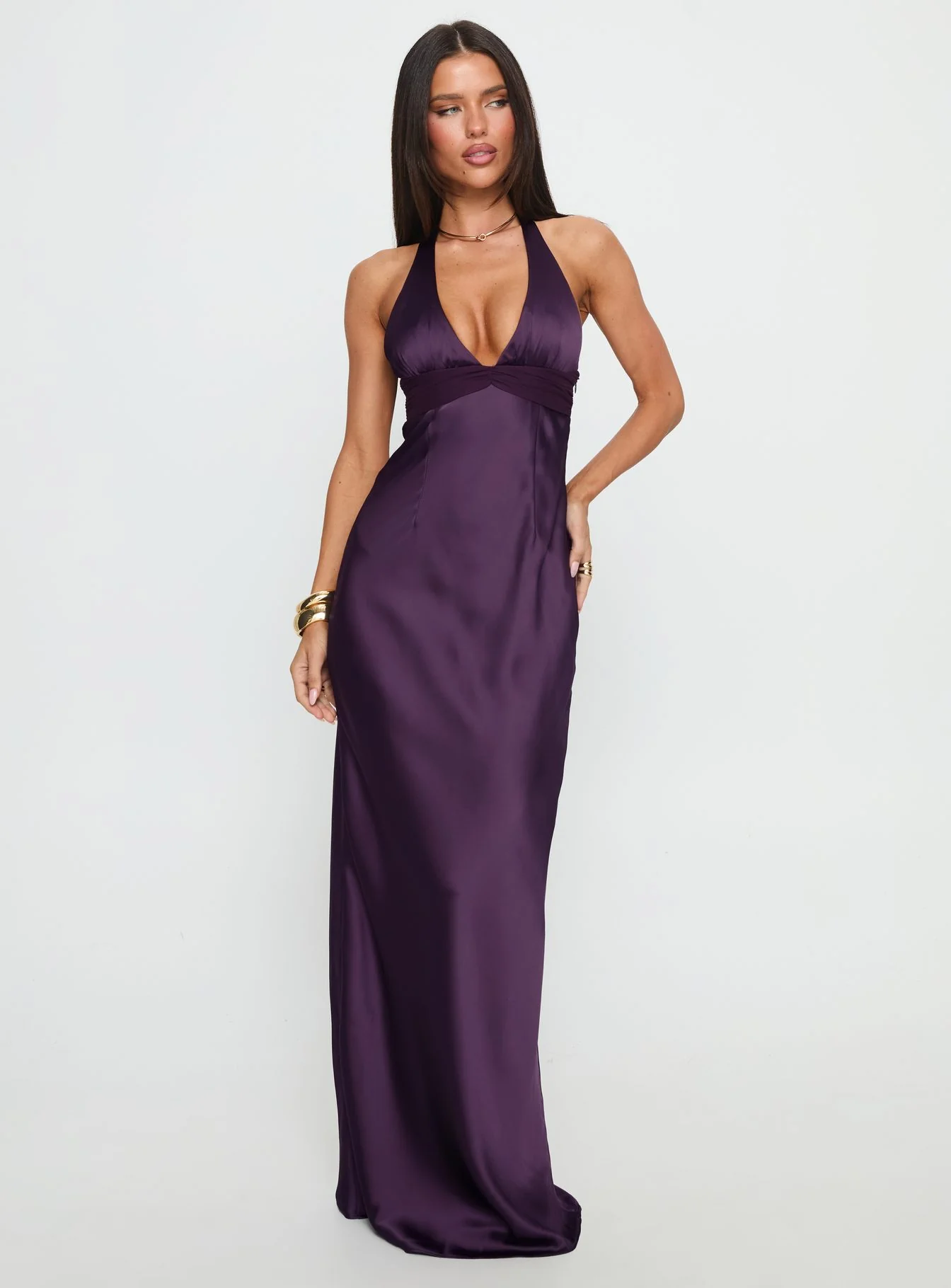 Odyssa Halter Maxi Dress Purple - EHAORUI