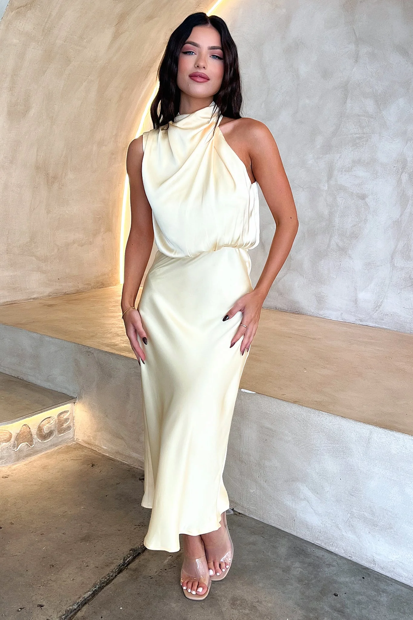 Santorini Maxi Dress - Yellow - EHAORUI