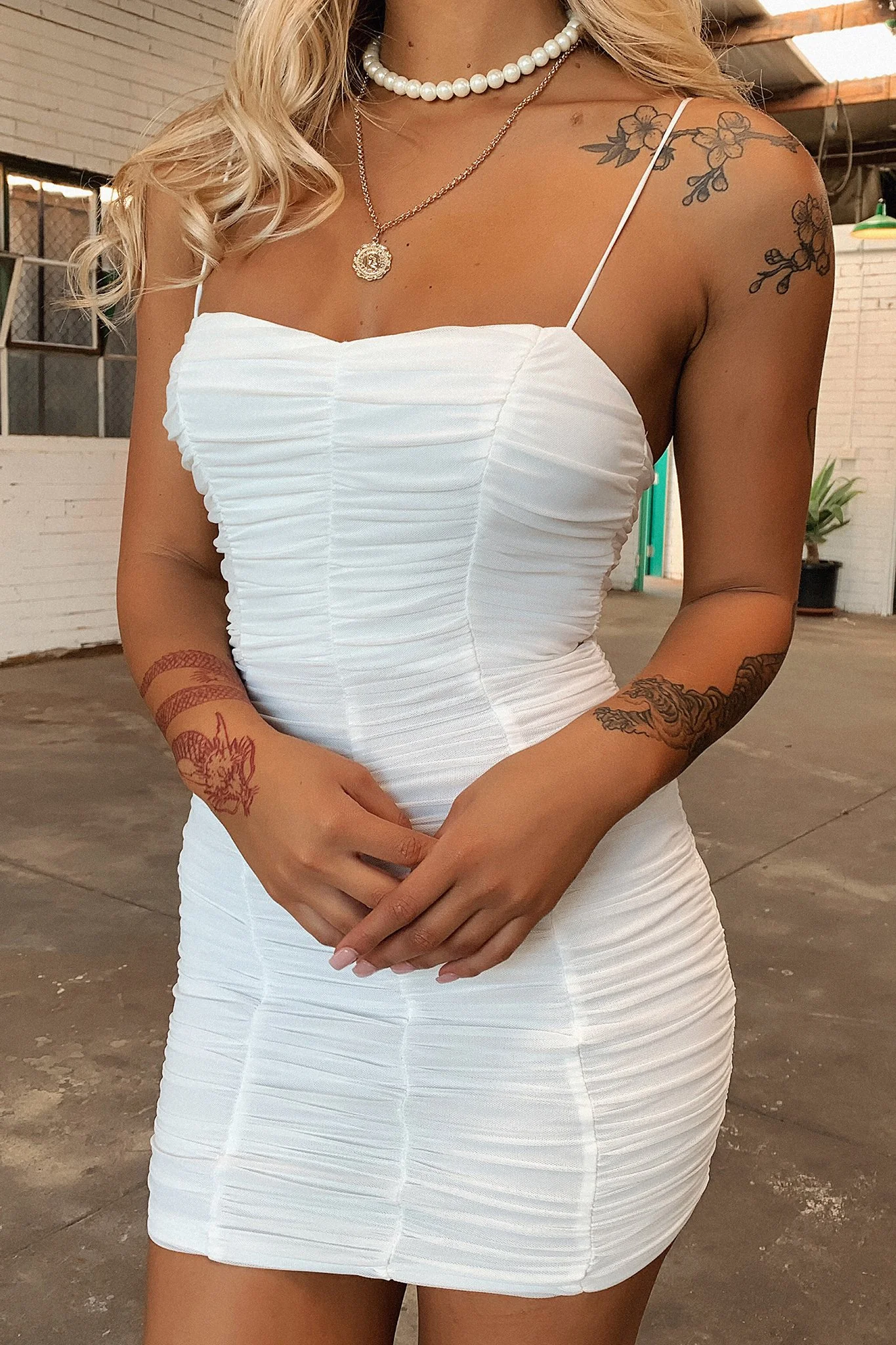 Ballina Dress - White - EHAORUI