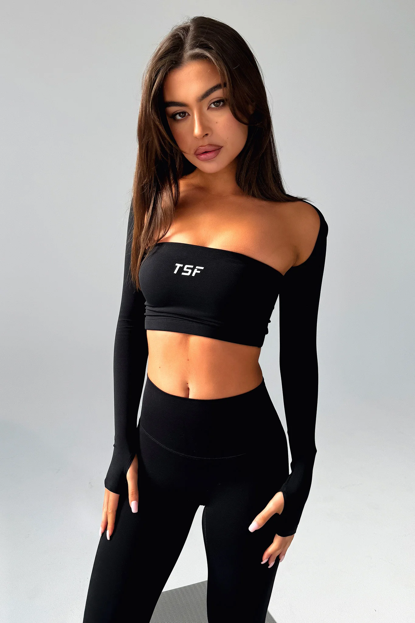 Koda Strapless Crop - Black - EHAORUI