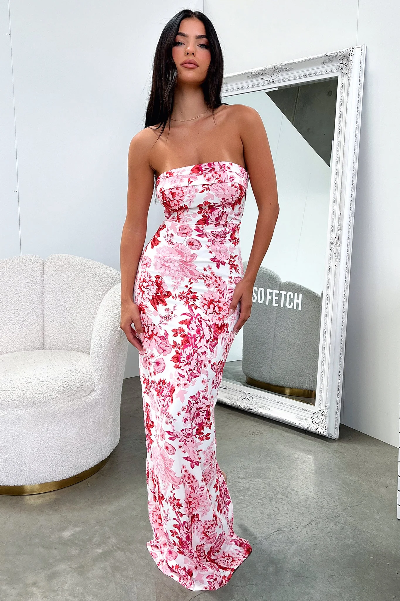 Charms Maxi Dress - Pink Floral - GUERYA
