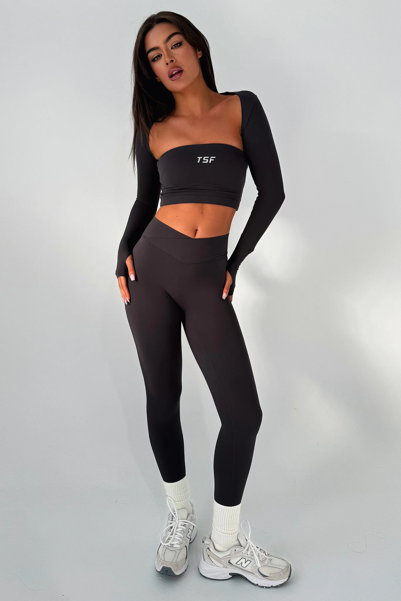 Koda Strapless Crop - Grey - GUERYA