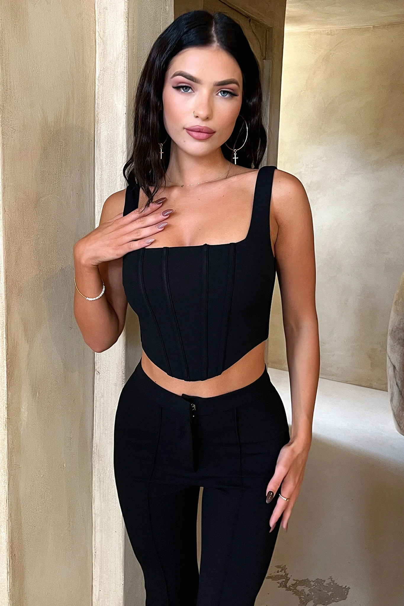 Token Corset Top - Black - GUERYA