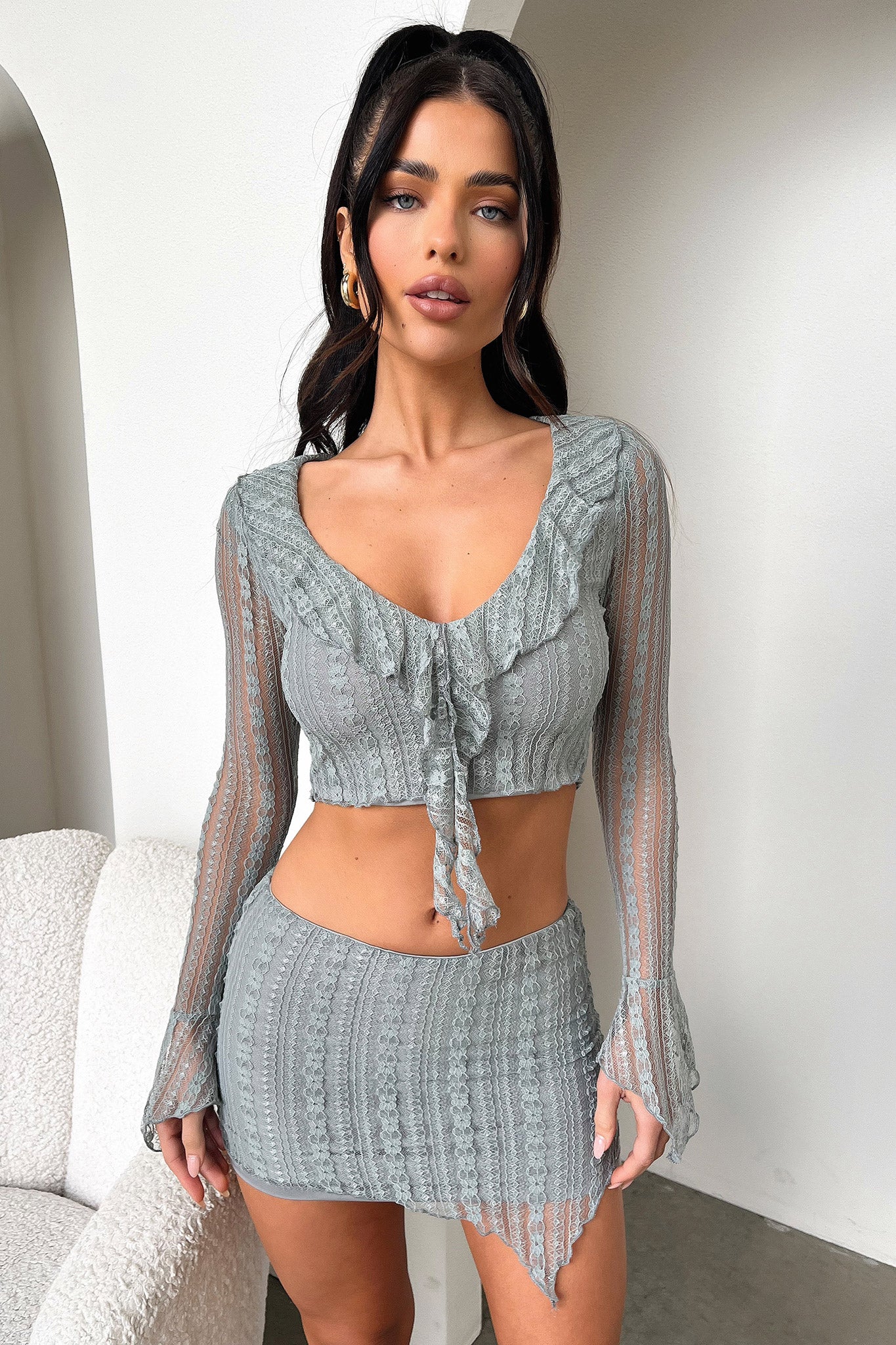 Aperol Skirt - Grey - GUERYA