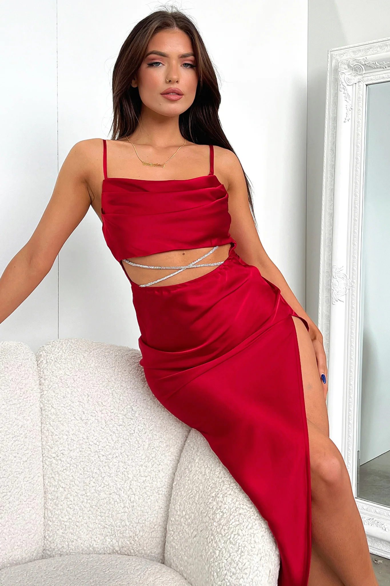 Kamdyn Midi Dress - Red - GUERYA