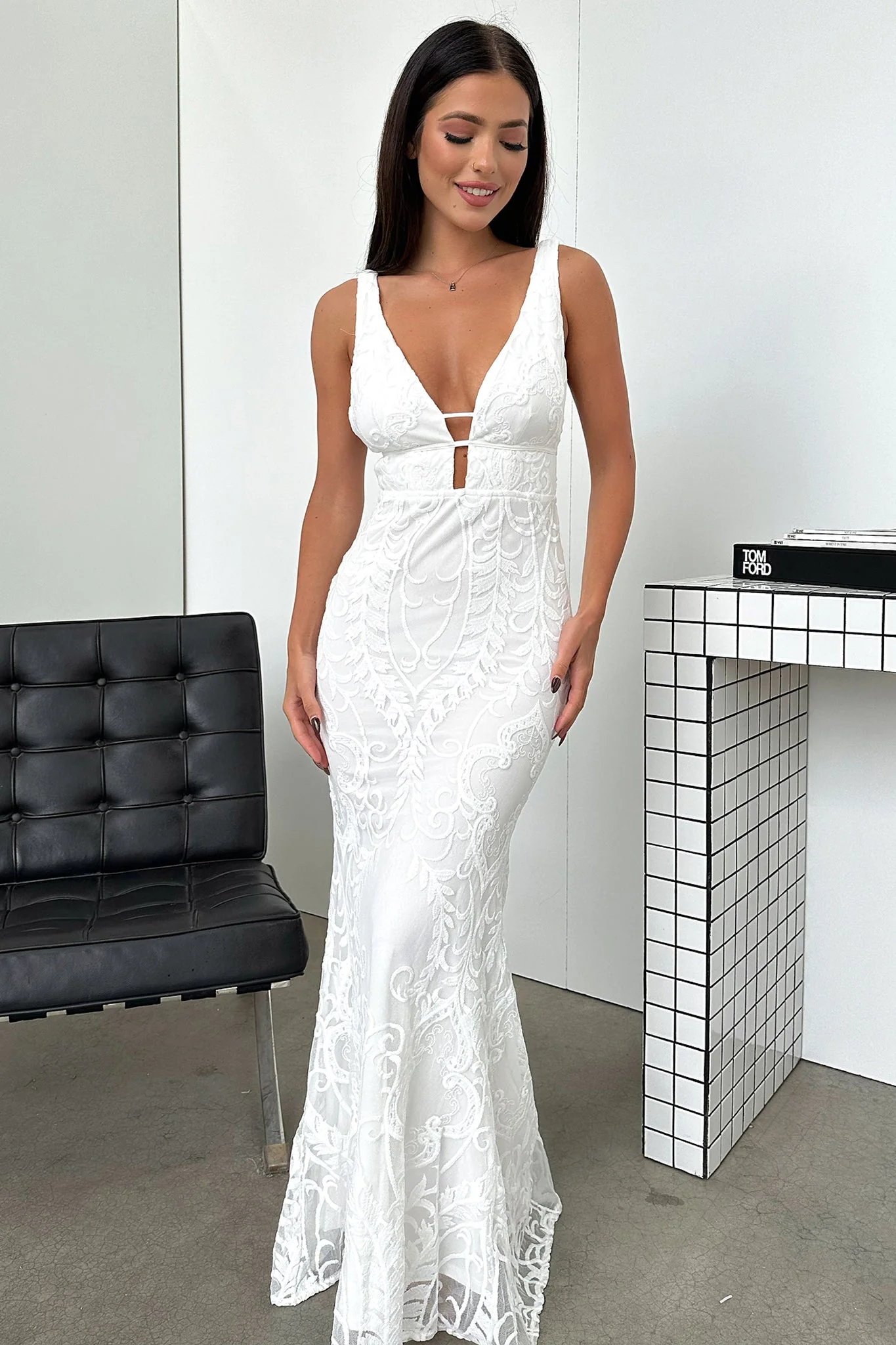 Kaia Maxi Dress - White - GUERYA