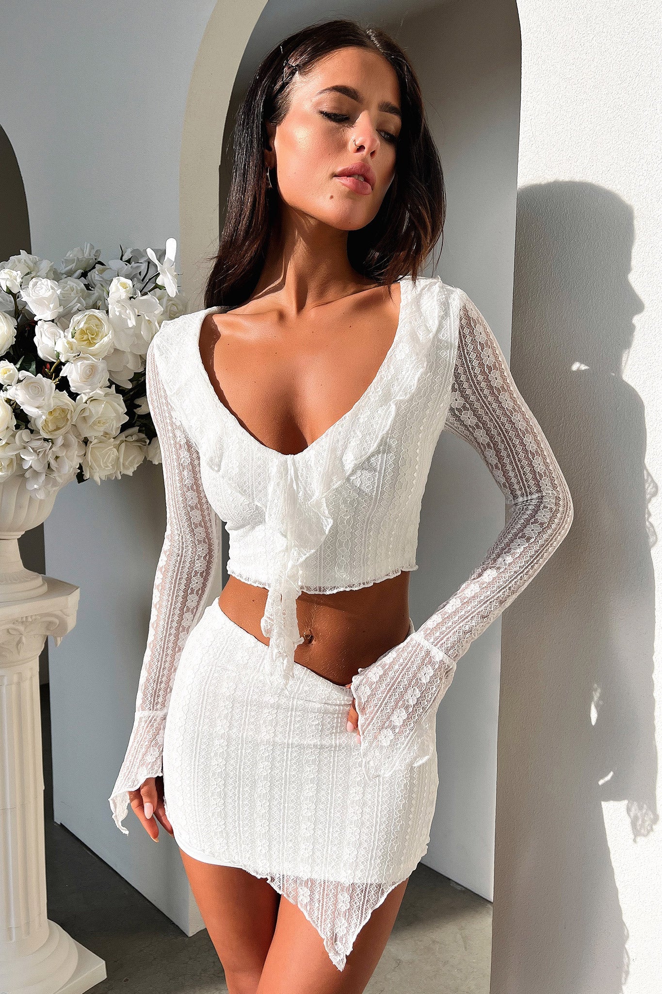 Aperol Skirt - White - GUERYA