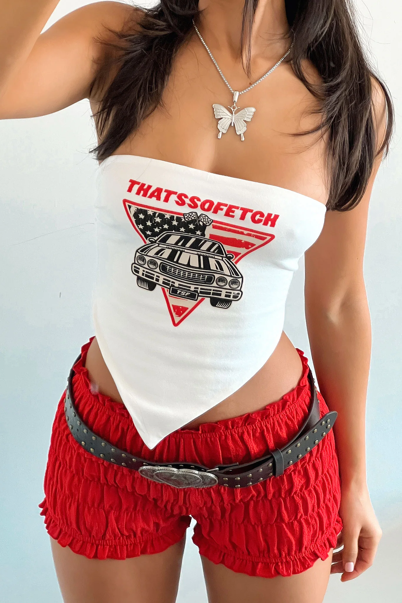 Ranch Strapless Top - White - GUERYA